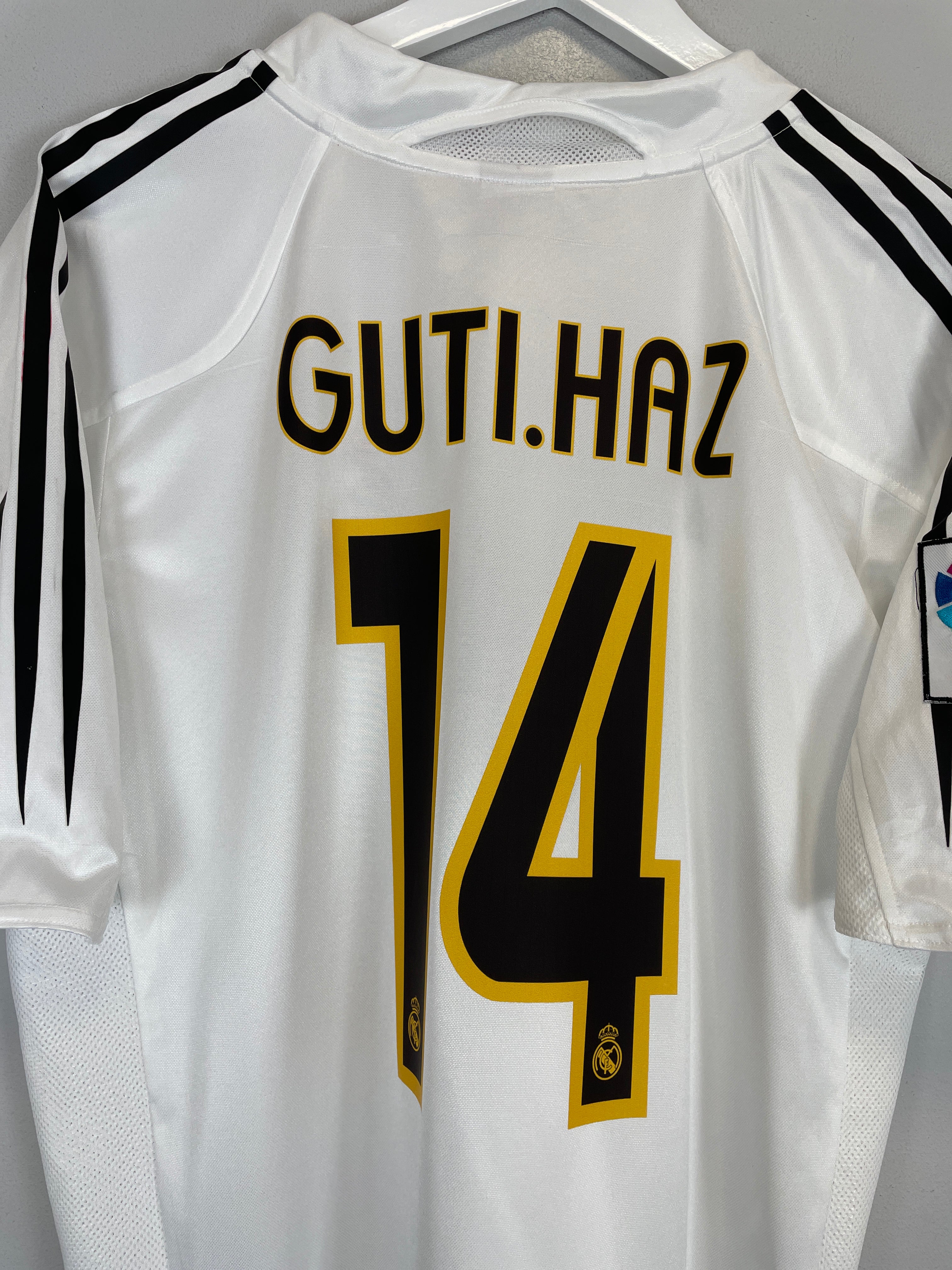 Shop 2005/06 REAL MADRID GUTI HAZ #14 HOME SHIRT (L) ADIDAS, classic football shirts, vintage football shirts & retro soccer jerseys at Cult Kits