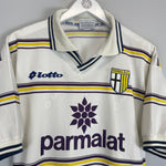 Shop 1998/99 PARMA AWAY SHIRT (M) LOTTO, classic football shirts, vintage football shirts & retro soccer jerseys at Cult Kits