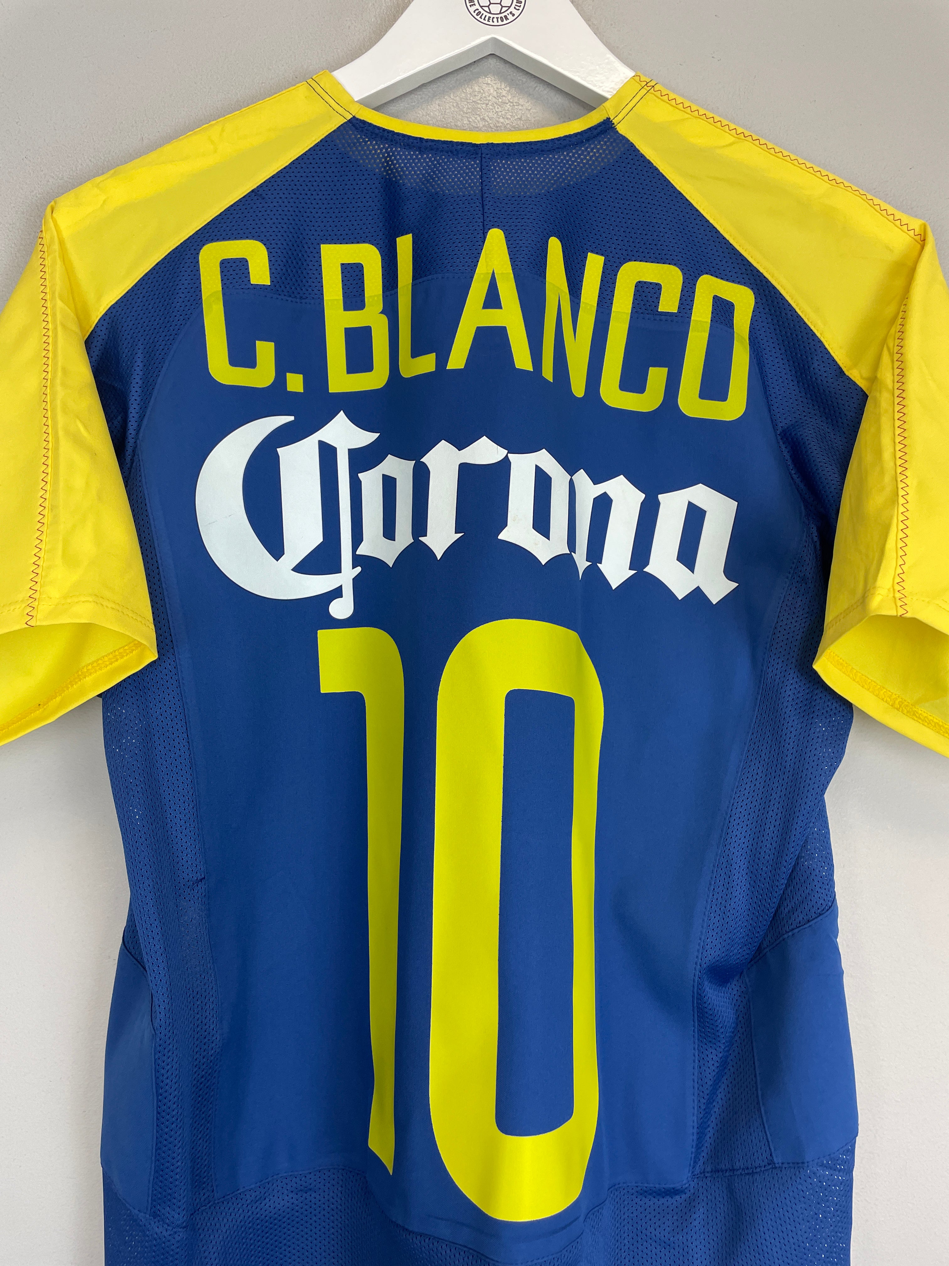 Shop 2004/05 CLUB AMERICA C.BLANCO #10 AWAY SHIRT (M) NIKE, classic football shirts, vintage football shirts & retro soccer jerseys at Cult Kits