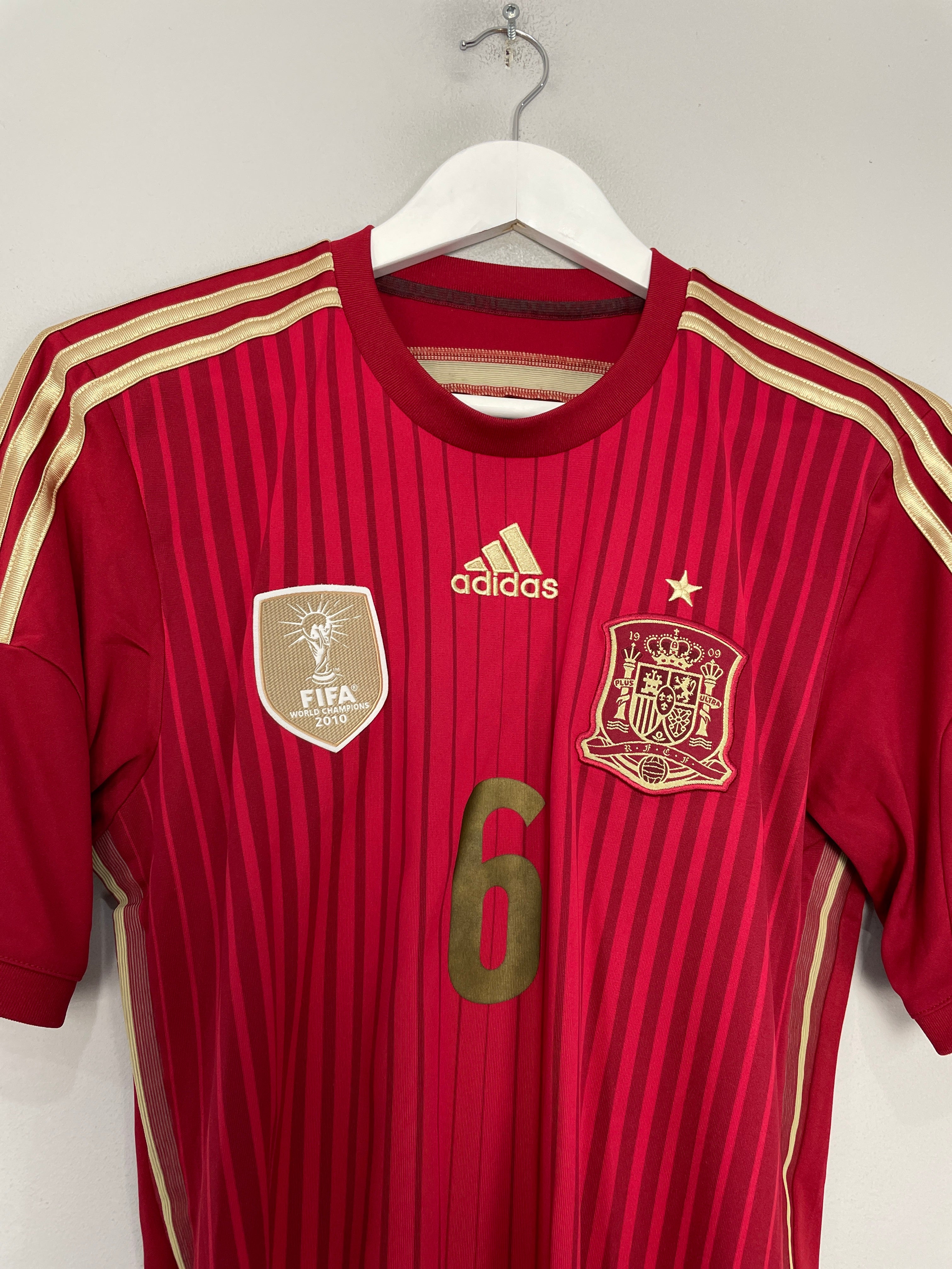 Shop 2013/15 SPAIN A.INIESTA #6 HOME SHIRT (S) ADIDAS, classic football shirts, vintage football shirts & retro soccer jerseys at Cult Kits