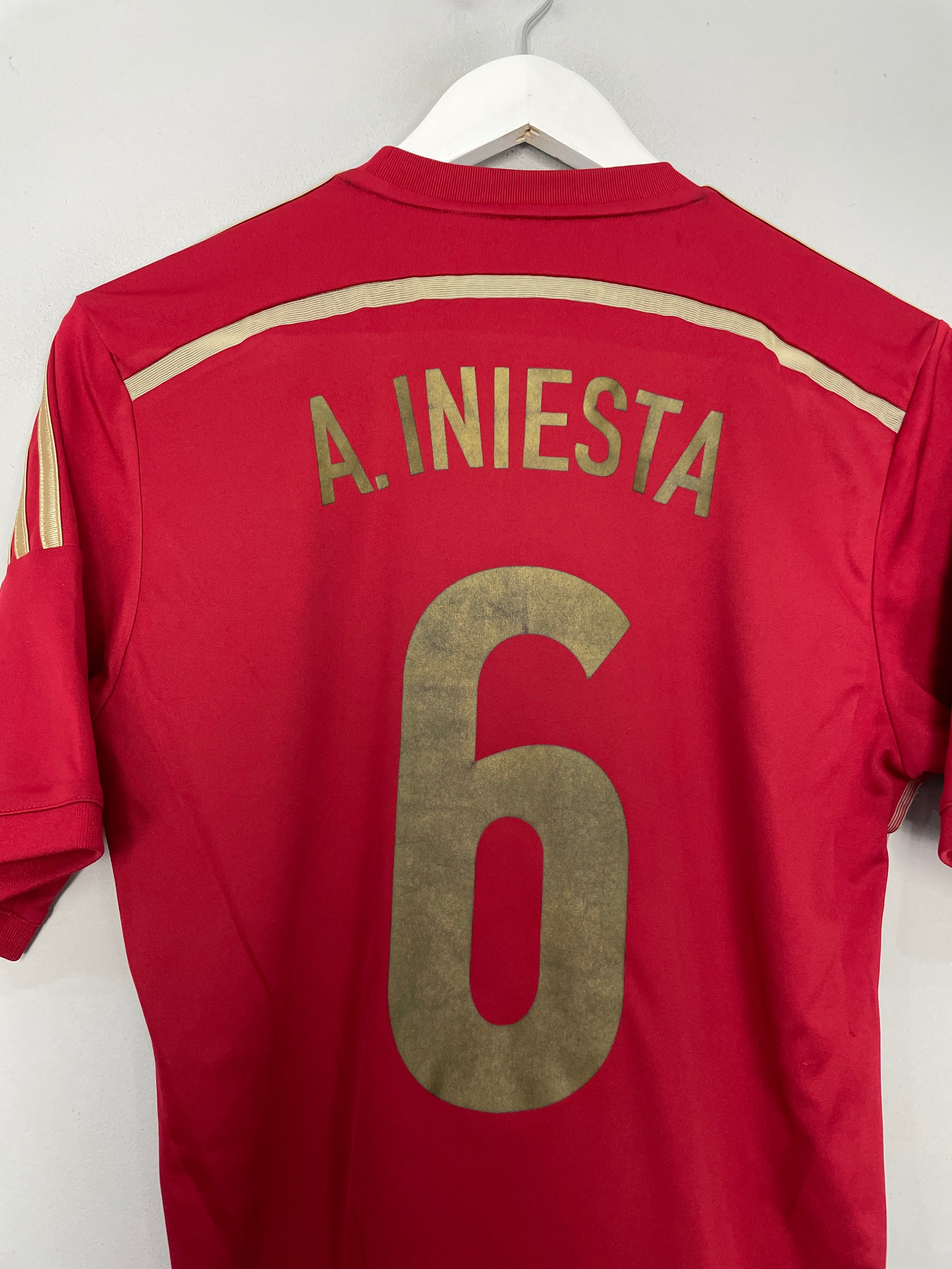 Shop 2013/15 SPAIN A.INIESTA #6 HOME SHIRT (S) ADIDAS, classic football shirts, vintage football shirts & retro soccer jerseys at Cult Kits