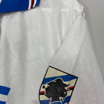 Shop 1994/95 SAMPDORIA AWAY SHIRT (L) ASICS, classic football shirts, vintage football shirts & retro soccer jerseys at Cult Kits