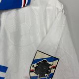 Shop 1994/95 SAMPDORIA AWAY SHIRT (L) ASICS, classic football shirts, vintage football shirts & retro soccer jerseys at Cult Kits