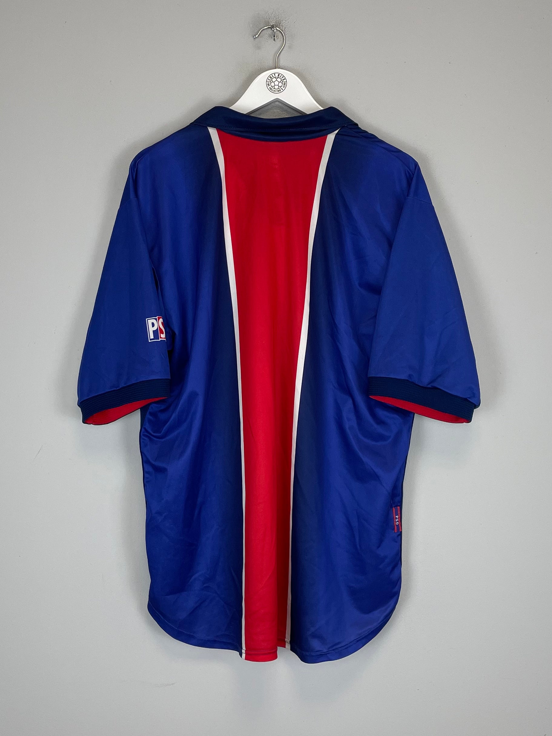 Shop 1998/99 PSG HOME SHIRT (XL) NIKE, classic football shirts, vintage football shirts & retro soccer jerseys at Cult Kits