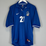 Shop 1997/98 ITALY VIERI #21 HOME SHIRT (L) NIKE, classic football shirts, vintage football shirts & retro soccer jerseys at Cult Kits