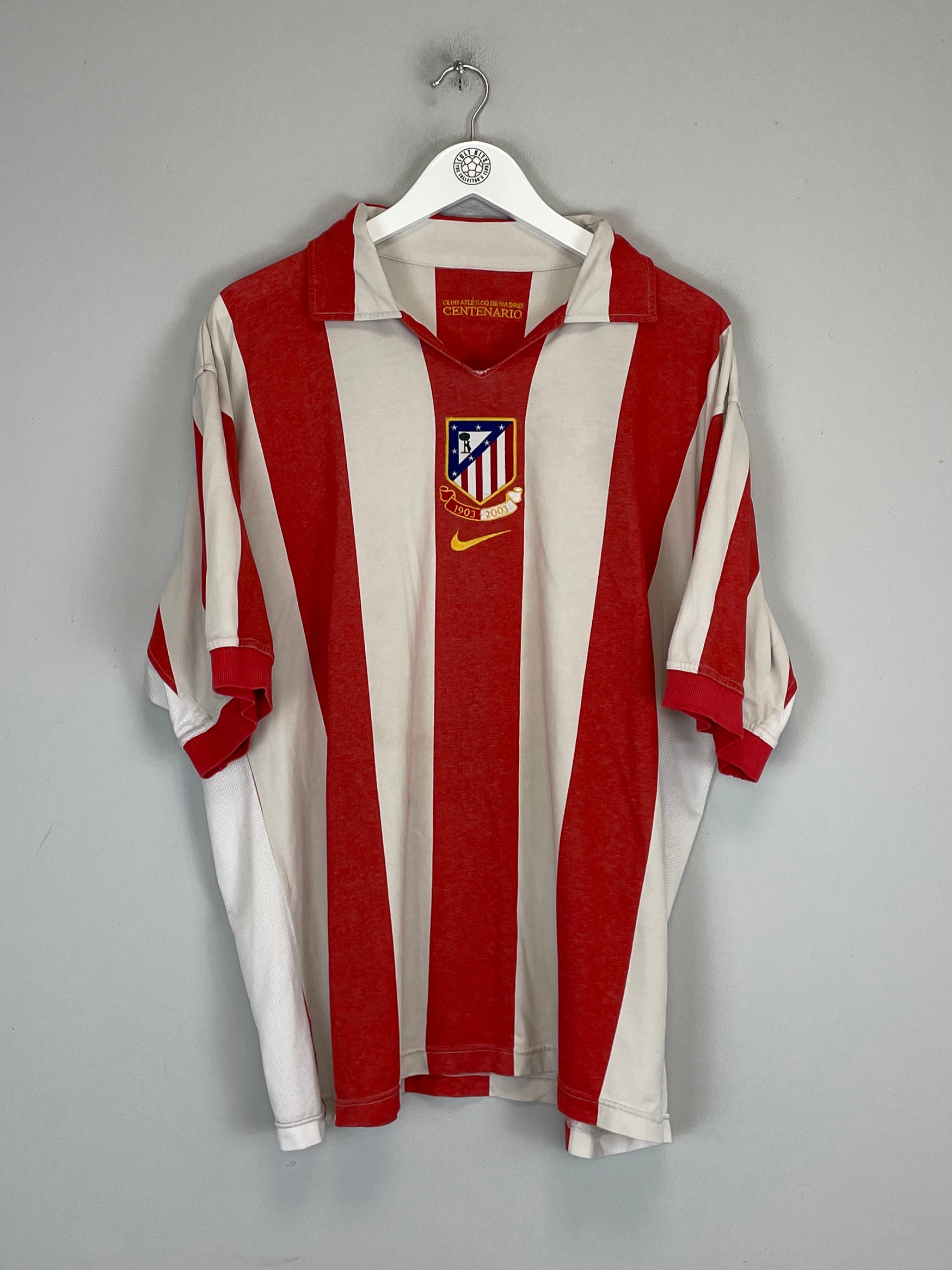 Shop 2002/03 ATLETICO MADRID *CENTENARY* HOME SHIRT (L) NIKE, classic football shirts, vintage football shirts & retro soccer jerseys at Cult Kits