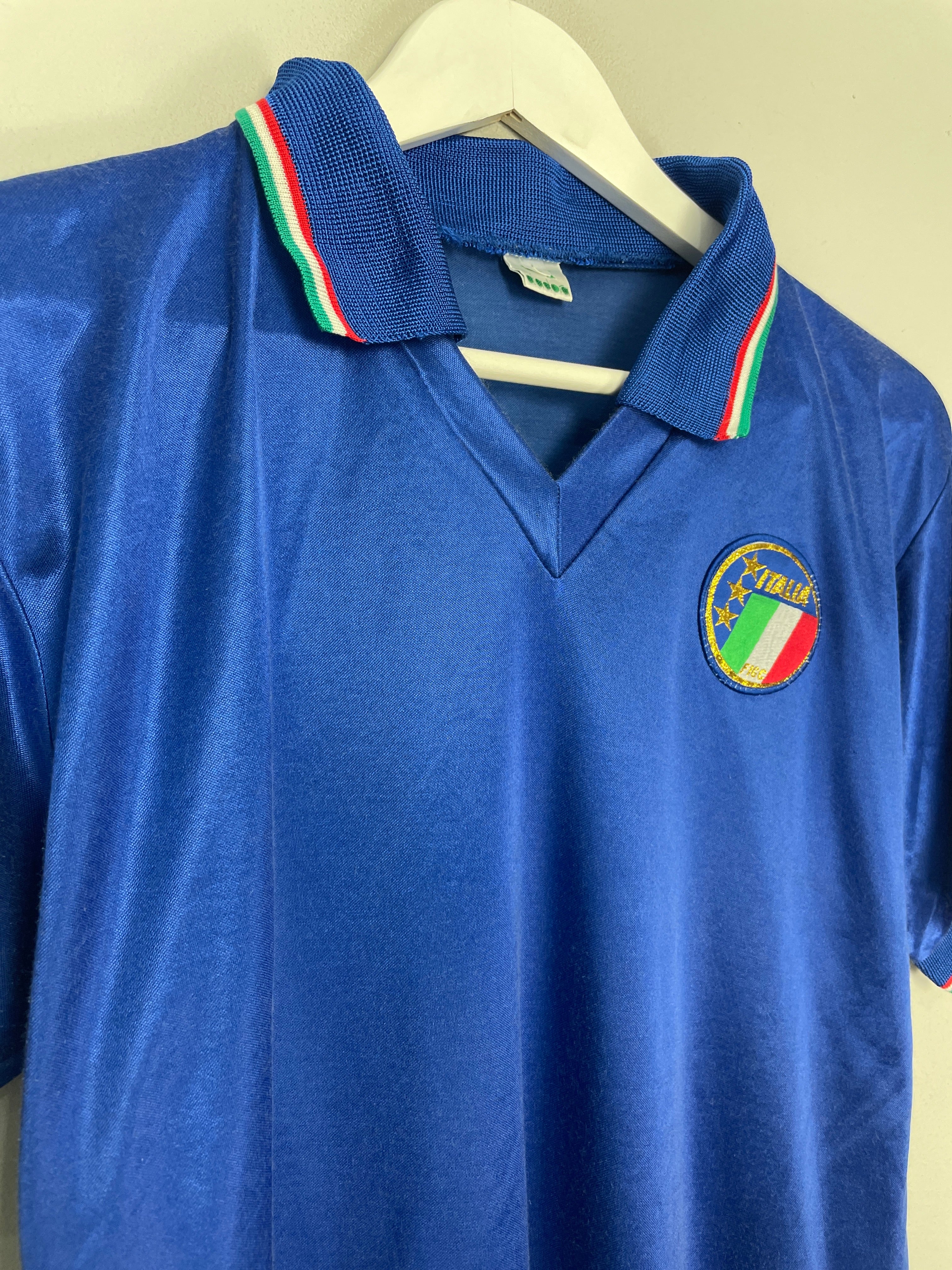 Shop 1986/90 ITALY *PLAYER ISSUE* HOME SHIRT (L) DIADORA, classic football shirts, vintage football shirts & retro soccer jerseys at Cult Kits