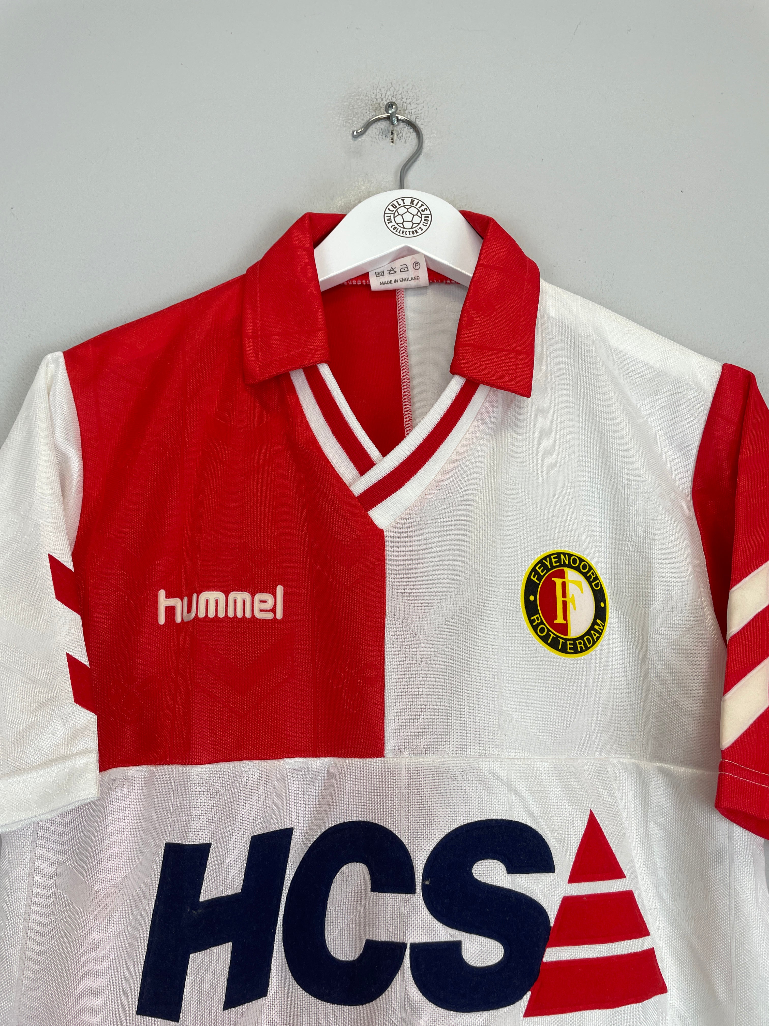 Shop 1989/90 FEYENOORD *MINT* HOME SHIRT (L) HUMMEL, classic football shirts, vintage football shirts & retro soccer jerseys at Cult Kits