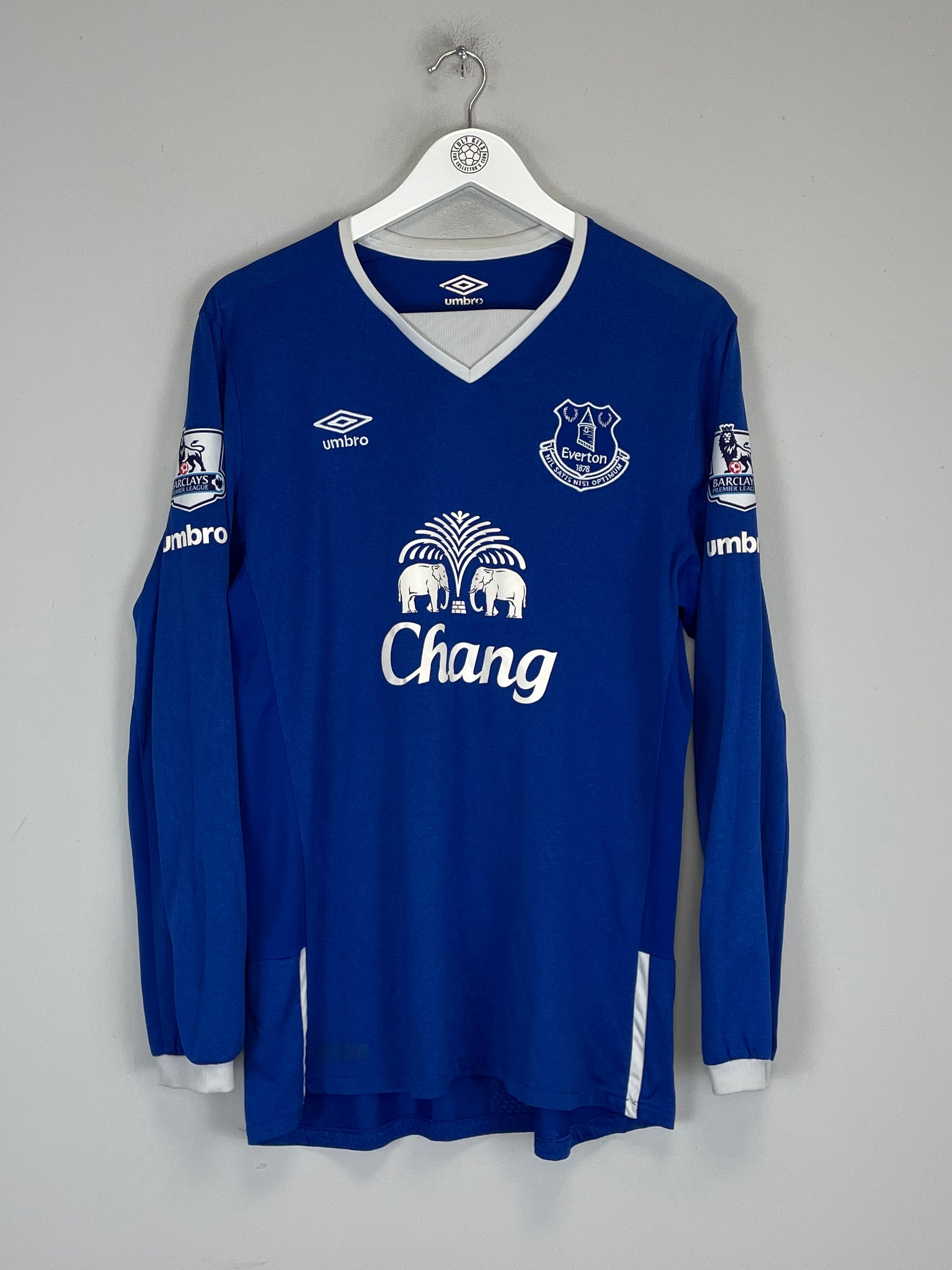 Shop 2015/16 EVERTON FERGUSON #9 L/S HOME SHIRT (L) UMBRO, classic football shirts, vintage football shirts & retro soccer jerseys at Cult Kits