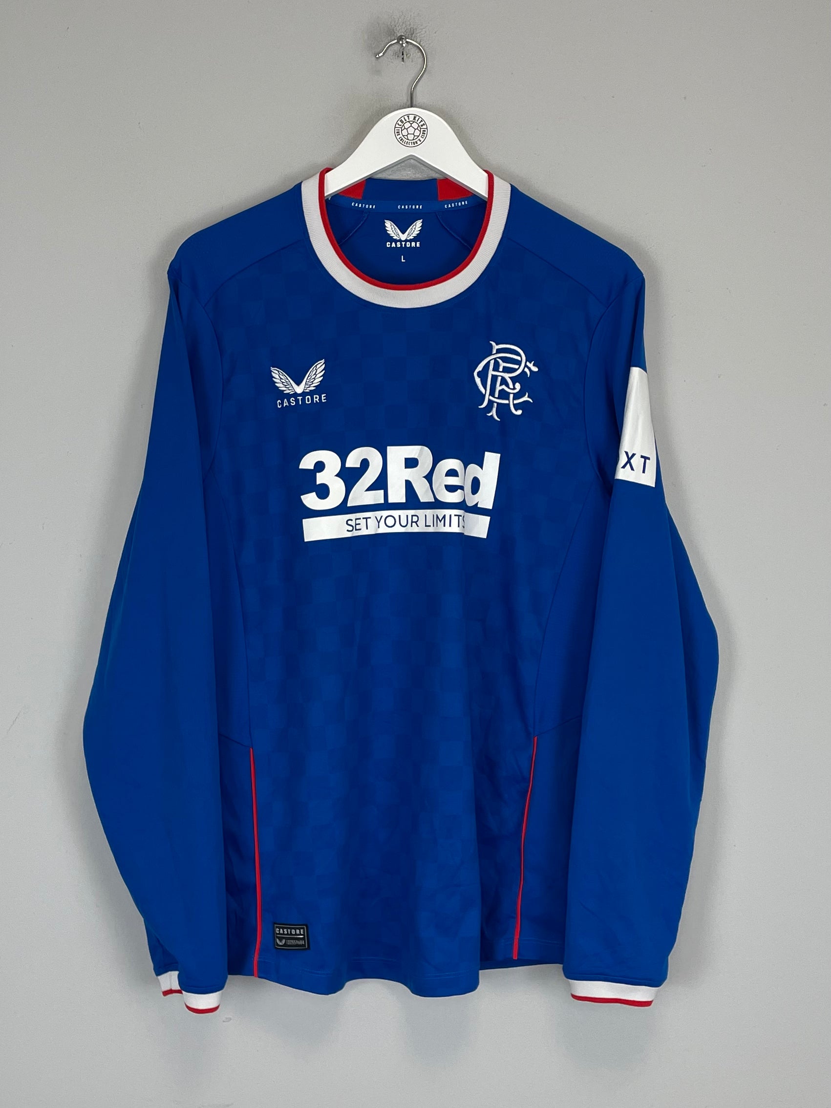 Shop 2022/23 RANGERS L/S HOME SHIRT (L) CASTORE, classic football shirts, vintage football shirts & retro soccer jerseys at Cult Kits