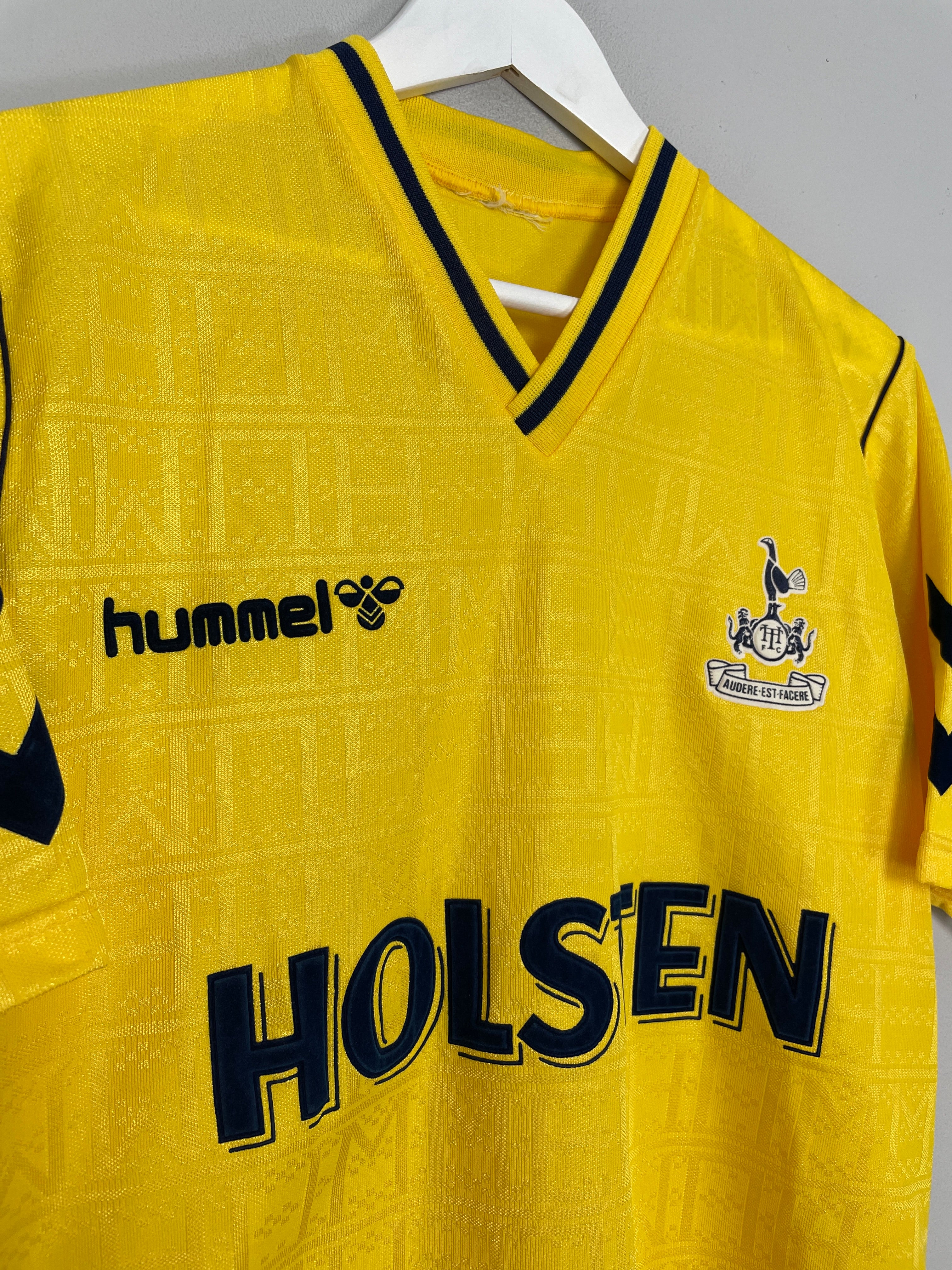 Shop 1988/91 TOTTENHAM HOTSPUR AWAY SHIRT (M) HUMMEL, classic football shirts, vintage football shirts & retro soccer jerseys at Cult Kits