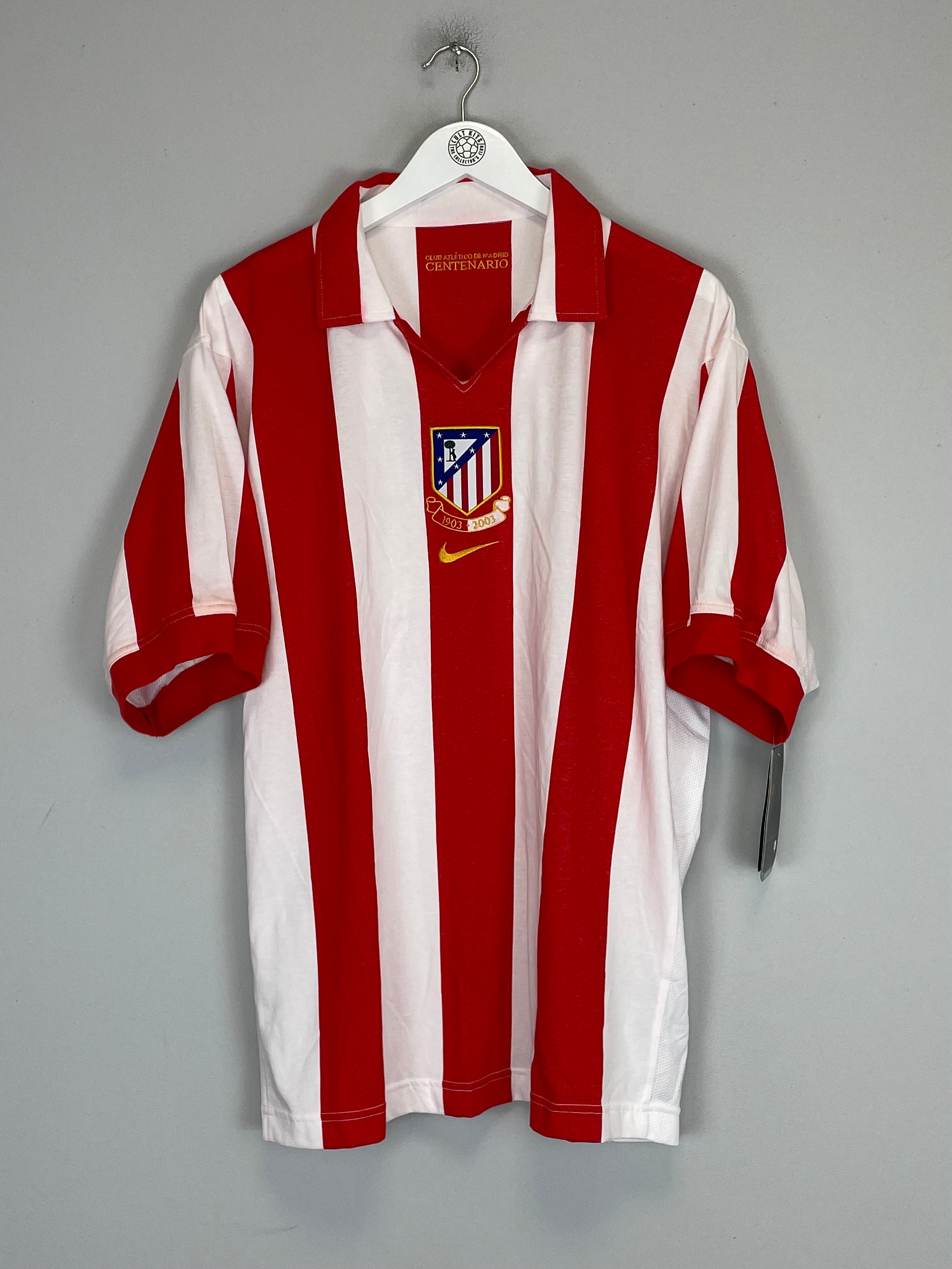 Shop 2002/04 ATLETICO MADRID *CENTENARY* BNWT HOME SHIRT (XL) NIKE, classic football shirts, vintage football shirts & retro soccer jerseys at Cult Kits