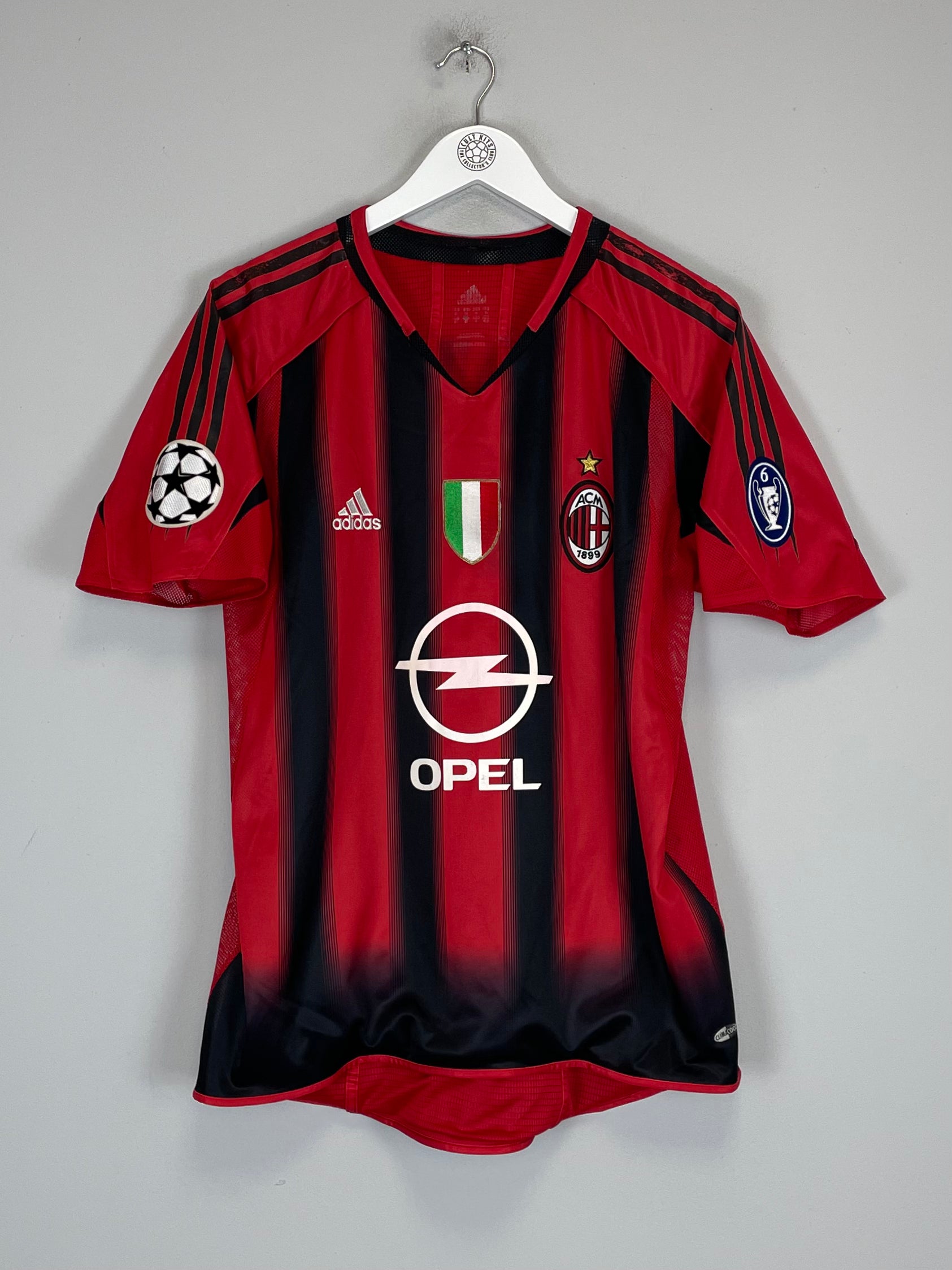 Shop 2004/05 AC MILAN KAKA #22 *PLAYER ISSUE* C/L HOME SHIRT (M) ADIDAS, classic football shirts, vintage football shirts & retro soccer jerseys at Cult Kits