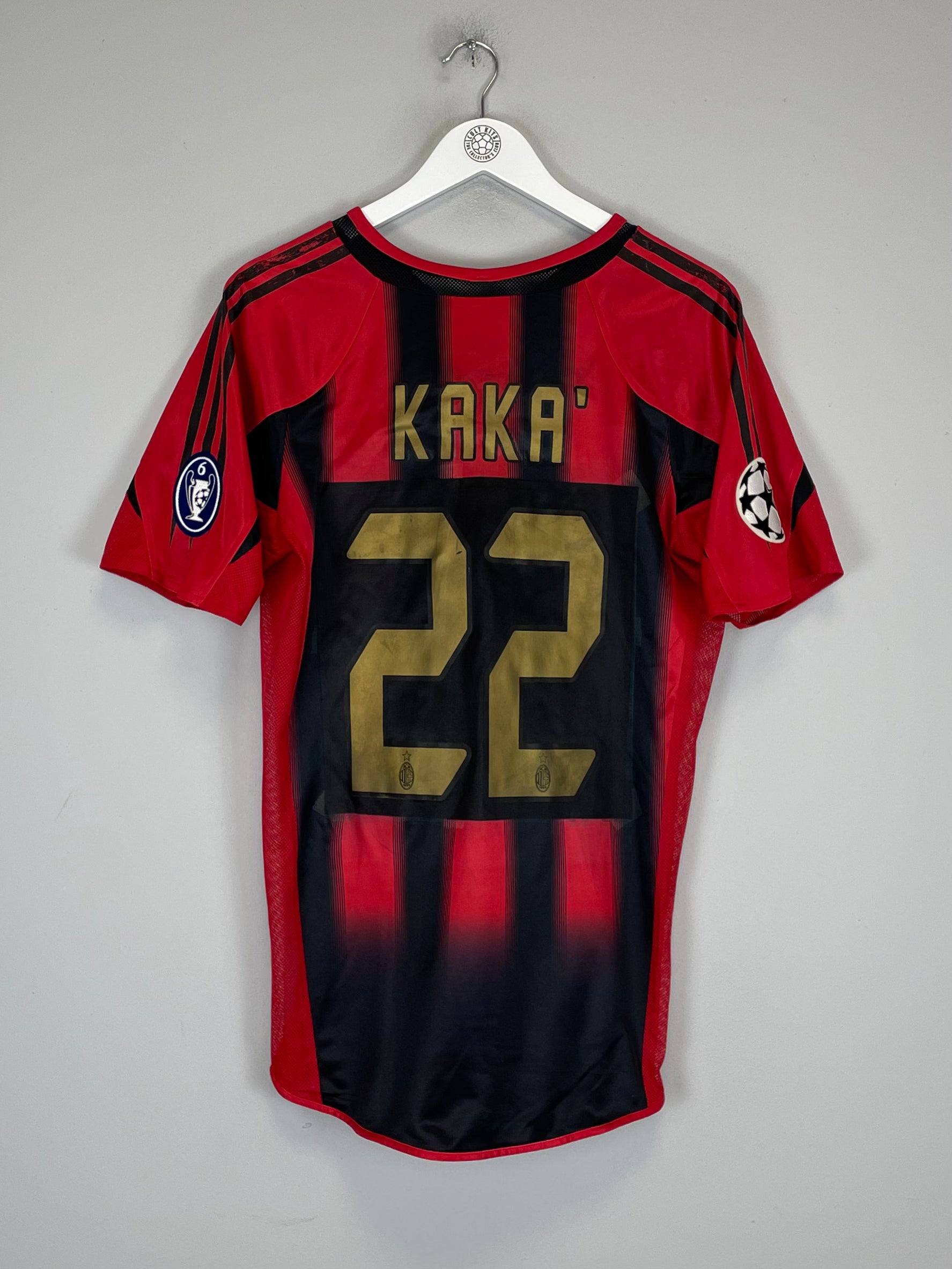 Shop 2004/05 AC MILAN KAKA #22 *PLAYER ISSUE* C/L HOME SHIRT (M) ADIDAS, classic football shirts, vintage football shirts & retro soccer jerseys at Cult Kits
