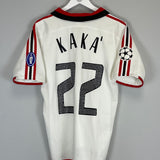 Shop 2003/04 AC MILAN KAKA #22 C/L AWAY SHIRT (M) ADIDAS, classic football shirts, vintage football shirts & retro soccer jerseys at Cult Kits