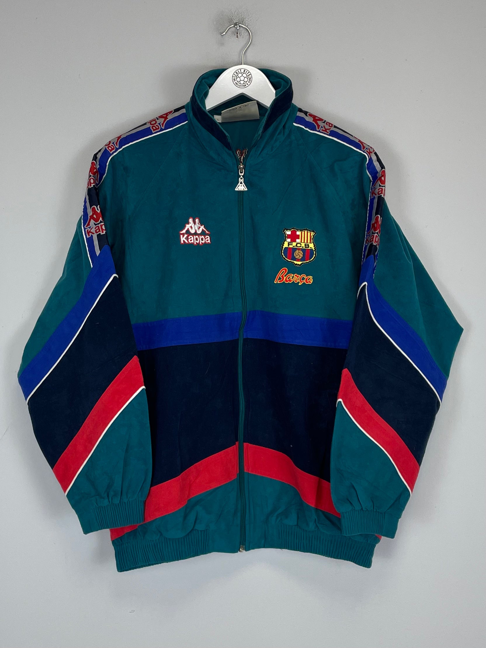 Shop 1995/97 BARCELONA TRACK JACKET (L) KAPPA, classic football shirts, vintage football shirts & retro soccer jerseys at Cult Kits