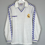 Shop 1989/90 REAL MADRID L/S *MINT* HOME SHIRT (L) HUMMEL, classic football shirts, vintage football shirts & retro soccer jerseys at Cult Kits