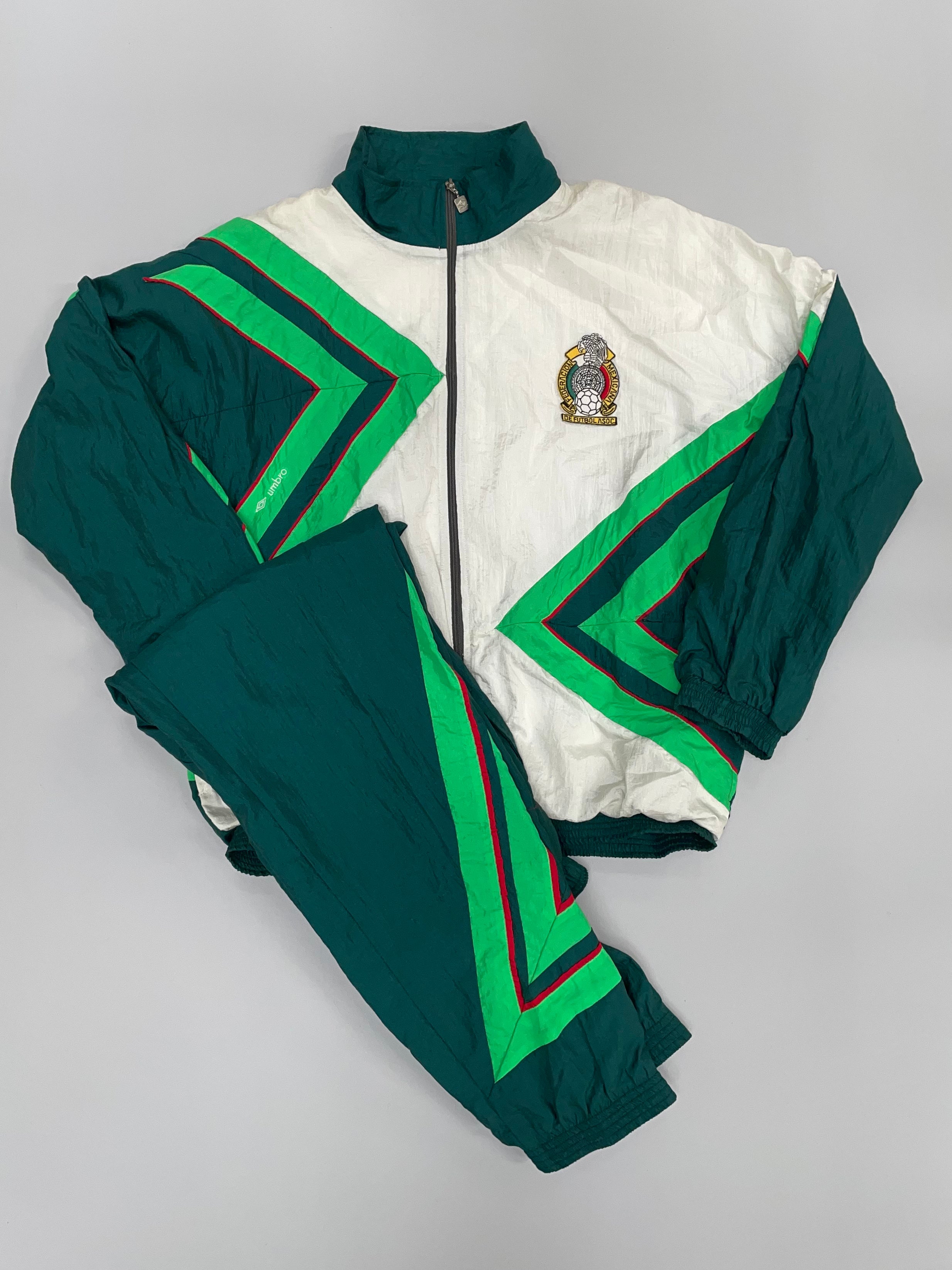 Shop 1993/94 MEXICO FULL TRACKSUIT (XL) UMBRO, classic football shirts, vintage football shirts & retro soccer jerseys at Cult Kits