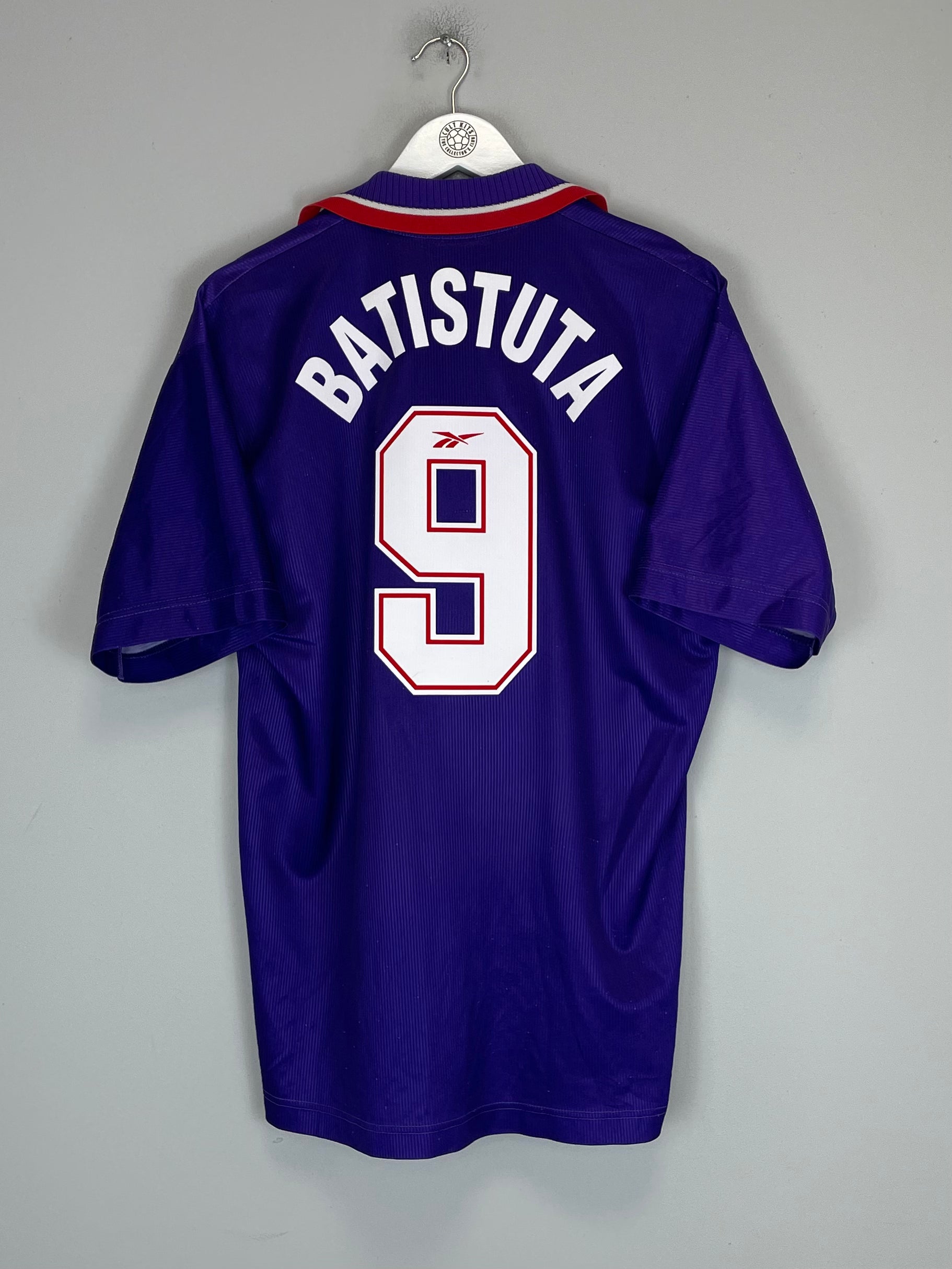 Shop 1996/97 FIORENTINA BATISTUTA #9 HOME SHIRT (L) REEBOK, classic football shirts, vintage football shirts & retro soccer jerseys at Cult Kits