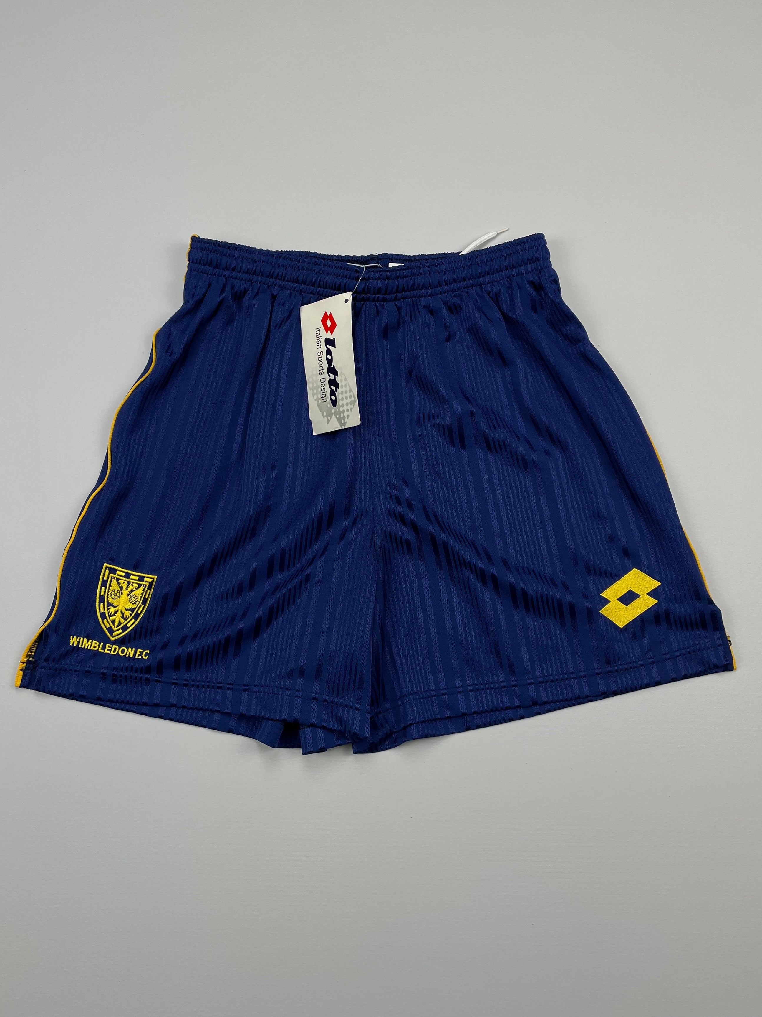 Shop 1996/97 WIMBLEDON *BNWT* HOME SHORTS (XL) LOTTO, classic football shirts, vintage football shirts & retro soccer jerseys at Cult Kits
