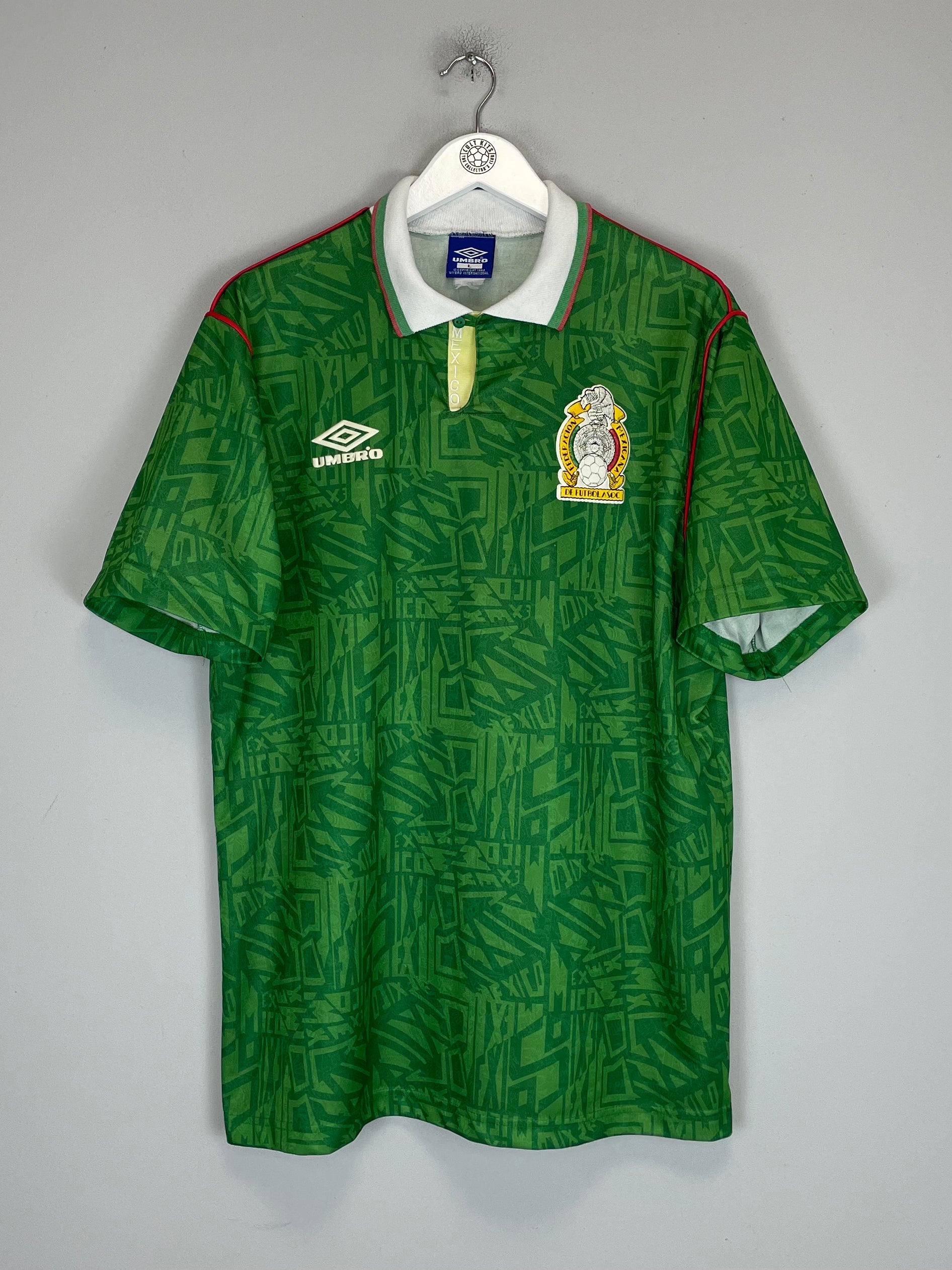Shop 1994 MEXICO HOME SHIRT (L) UMBRO, classic football shirts, vintage football shirts & retro soccer jerseys at Cult Kits