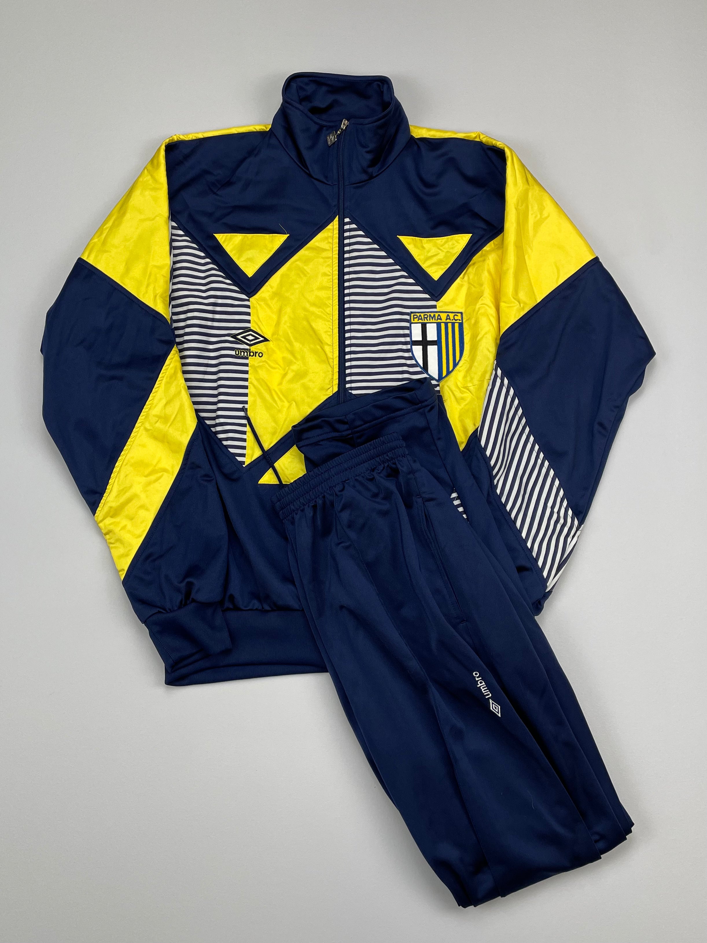 Shop 1990/92 PARMA FULL TRACKSUIT (L) UMBRO, classic football shirts, vintage football shirts & retro soccer jerseys at Cult Kits