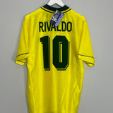 Shop 1994/96 BRAZIL RIVALDO #10 *BNWT* HOME SHIRT (L) UMBRO, classic football shirts, vintage football shirts & retro soccer jerseys at Cult Kits