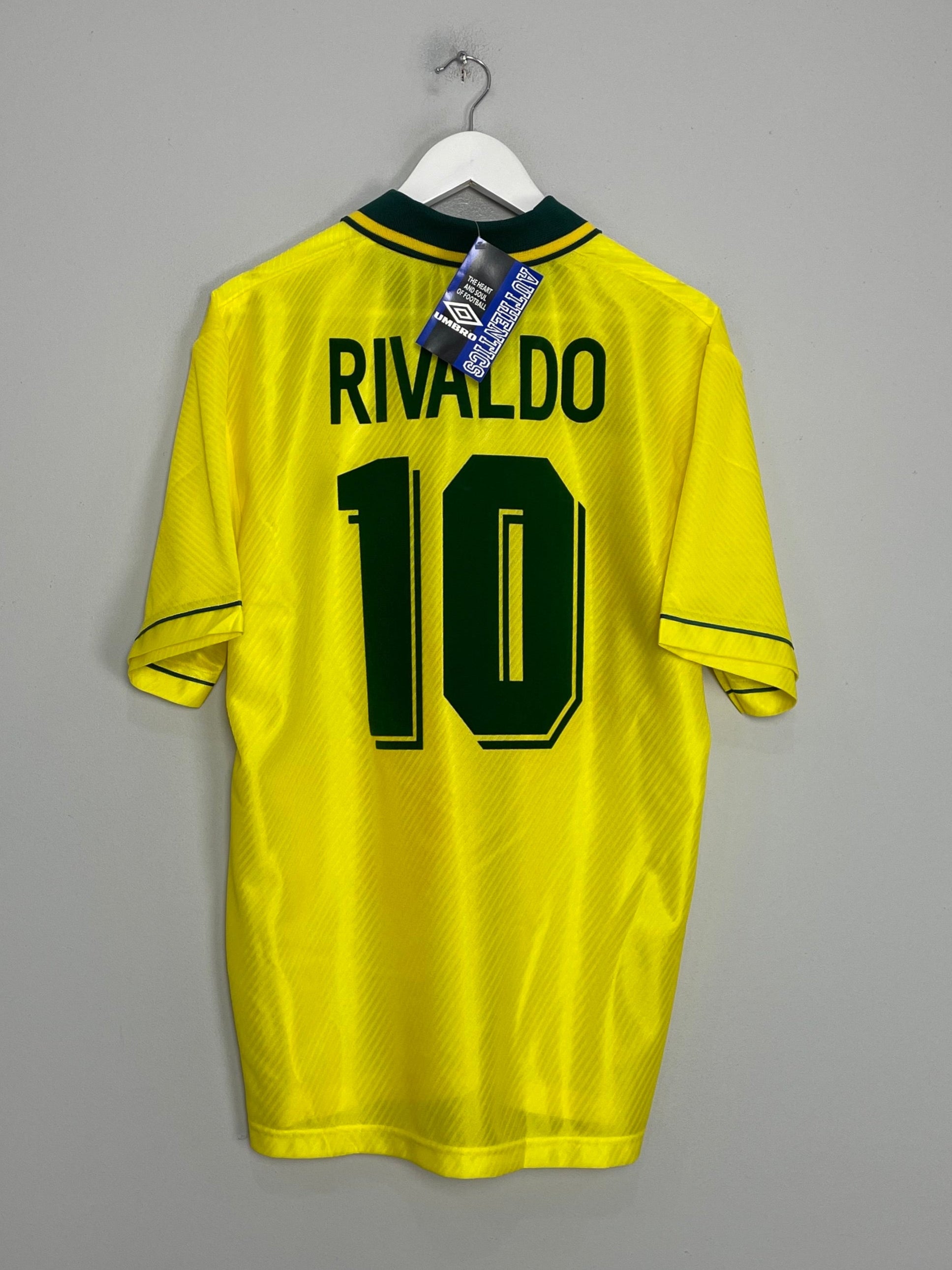 Shop 1994/96 BRAZIL RIVALDO #10 *BNWT* HOME SHIRT (L) UMBRO, classic football shirts, vintage football shirts & retro soccer jerseys at Cult Kits