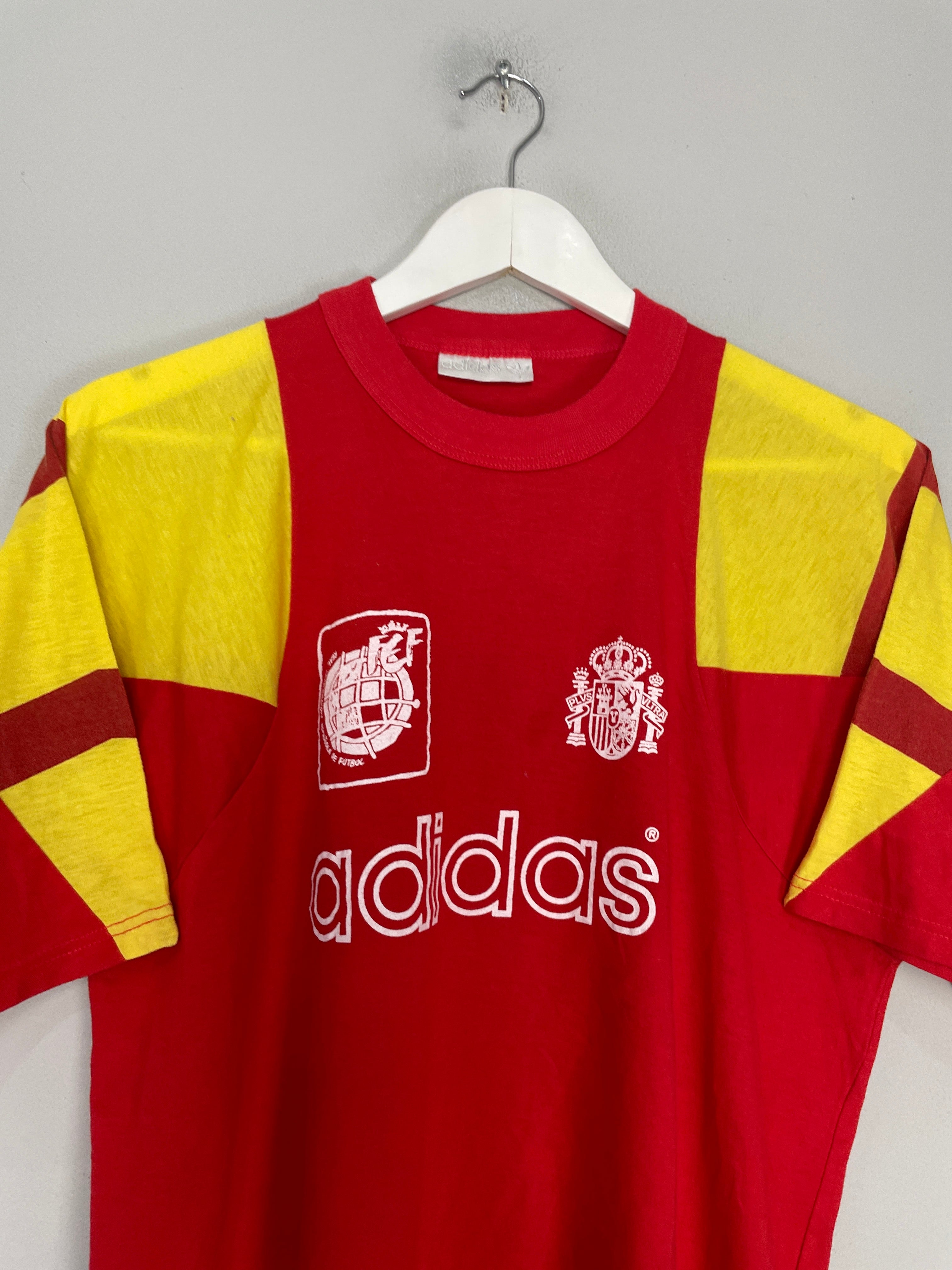 Shop 1992/94 SPAIN TRAINING SHIRT (S) ADIDAS, classic football shirts, vintage football shirts & retro soccer jerseys at Cult Kits