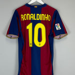 Shop 2007/08 BARCELONA RONALDINHO #10 HOME SHIRT (M) NIKE, classic football shirts, vintage football shirts & retro soccer jerseys at Cult Kits