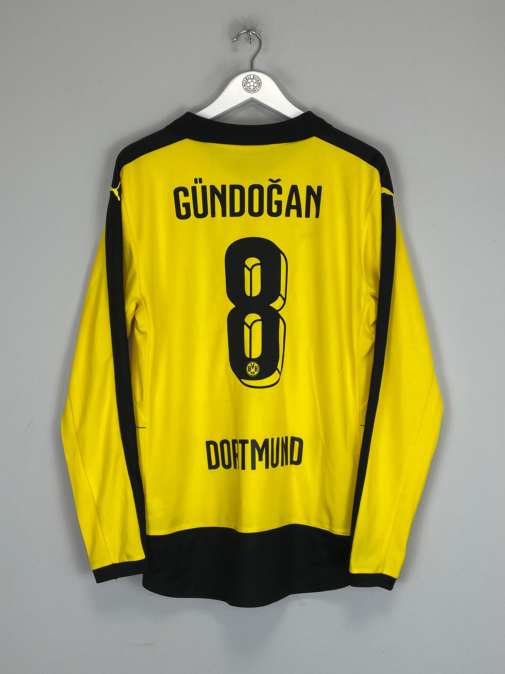 Shop 2015/16 DORTMUND GUNDOGAN #8 L/S HOME SHIRT (L) PUMA, classic football shirts, vintage football shirts & retro soccer jerseys at Cult Kits