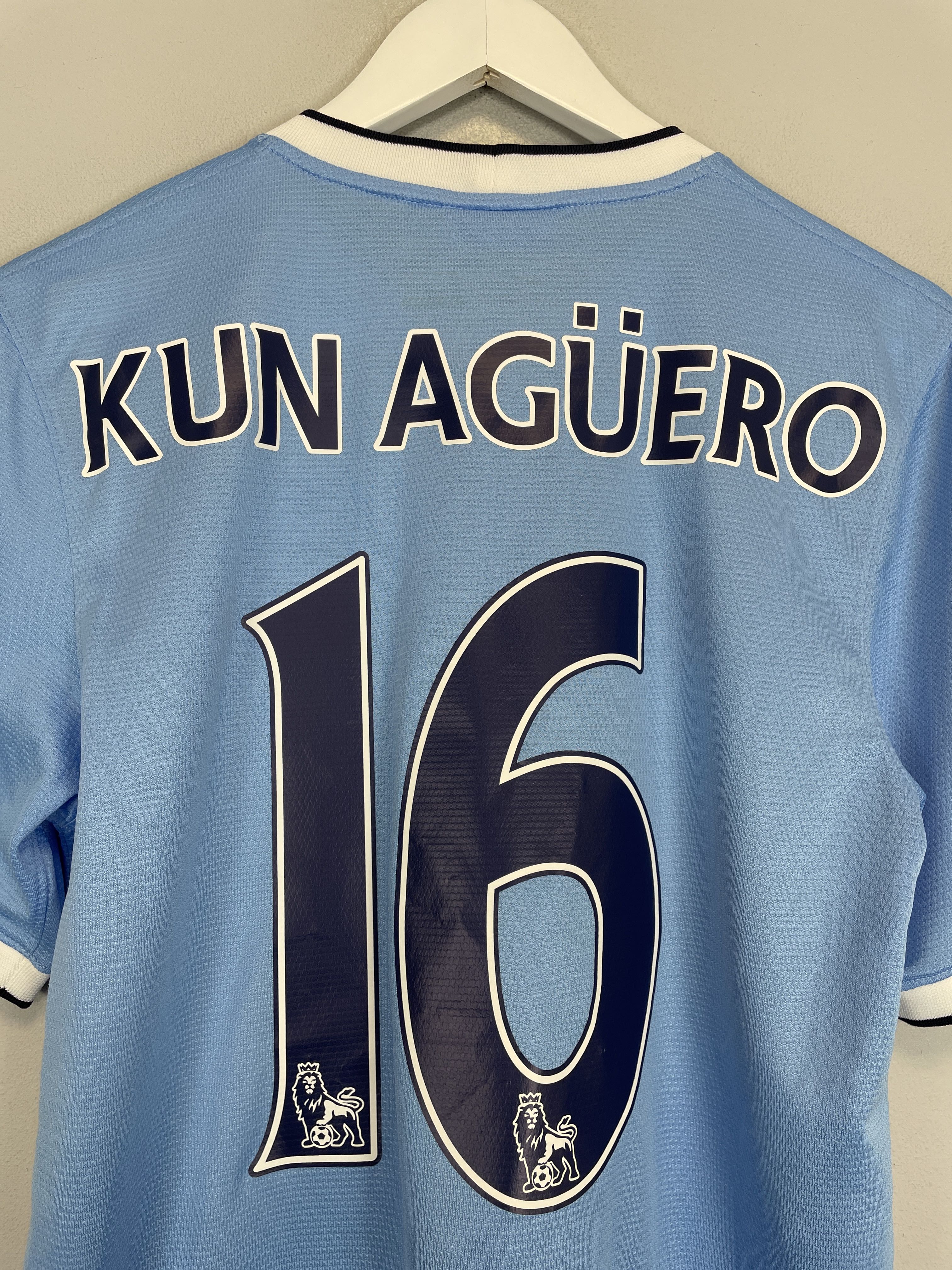 Shop 2013/14 MANCHESTER CITY KUN AGUERO #16 HOME SHIRT (S) NIKE, classic football shirts, vintage football shirts & retro soccer jerseys at Cult Kits