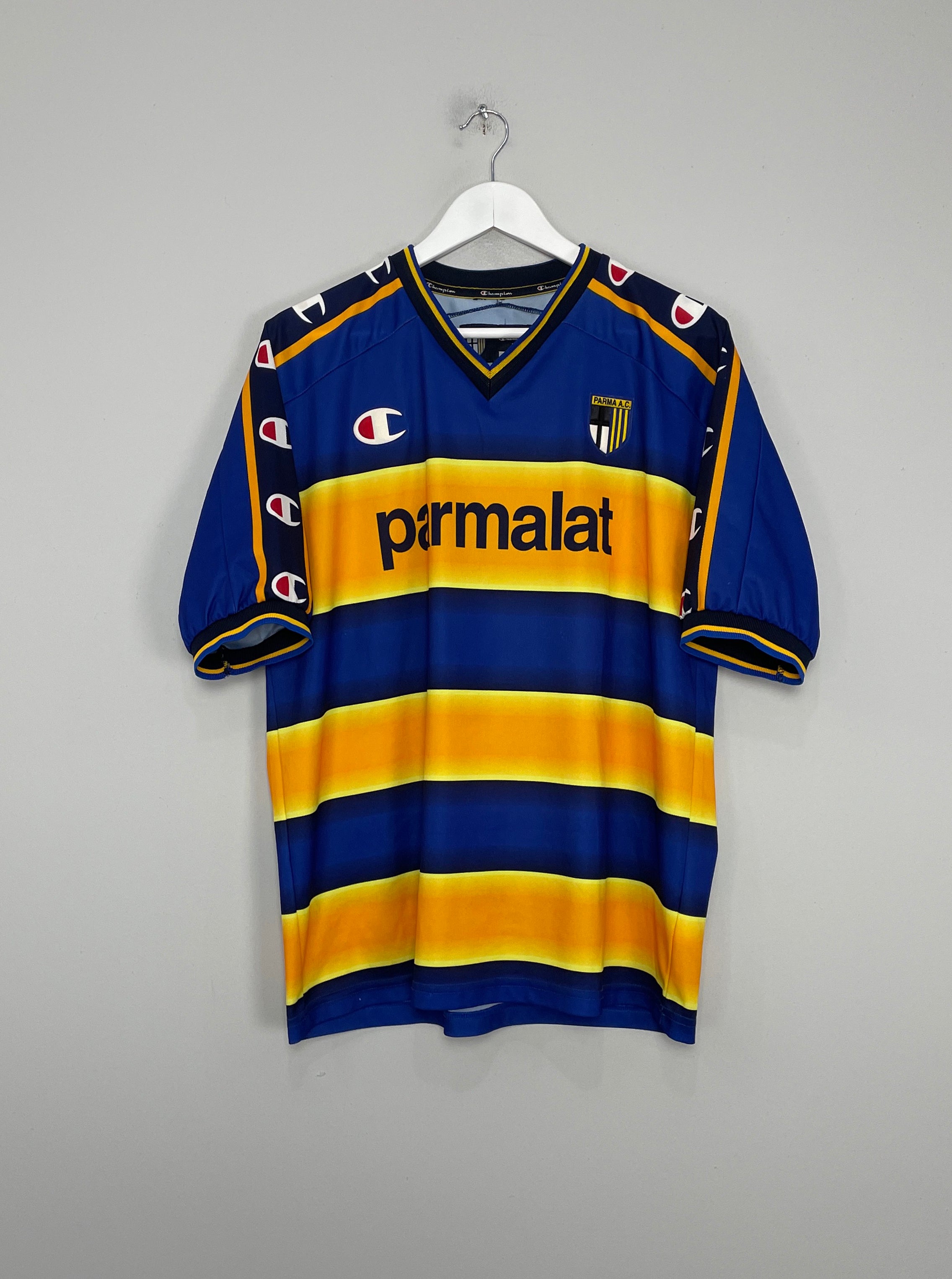 Shop 2002/03 PARMA NAKATA #10 HOME SHIRT (M) CHAMPION, classic football shirts, vintage football shirts & retro soccer jerseys at Cult Kits