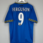 Shop 1997/98 EVERTON FERGUSON #9 HOME SHIRT (L) UMBRO, classic football shirts, vintage football shirts & retro soccer jerseys at Cult Kits