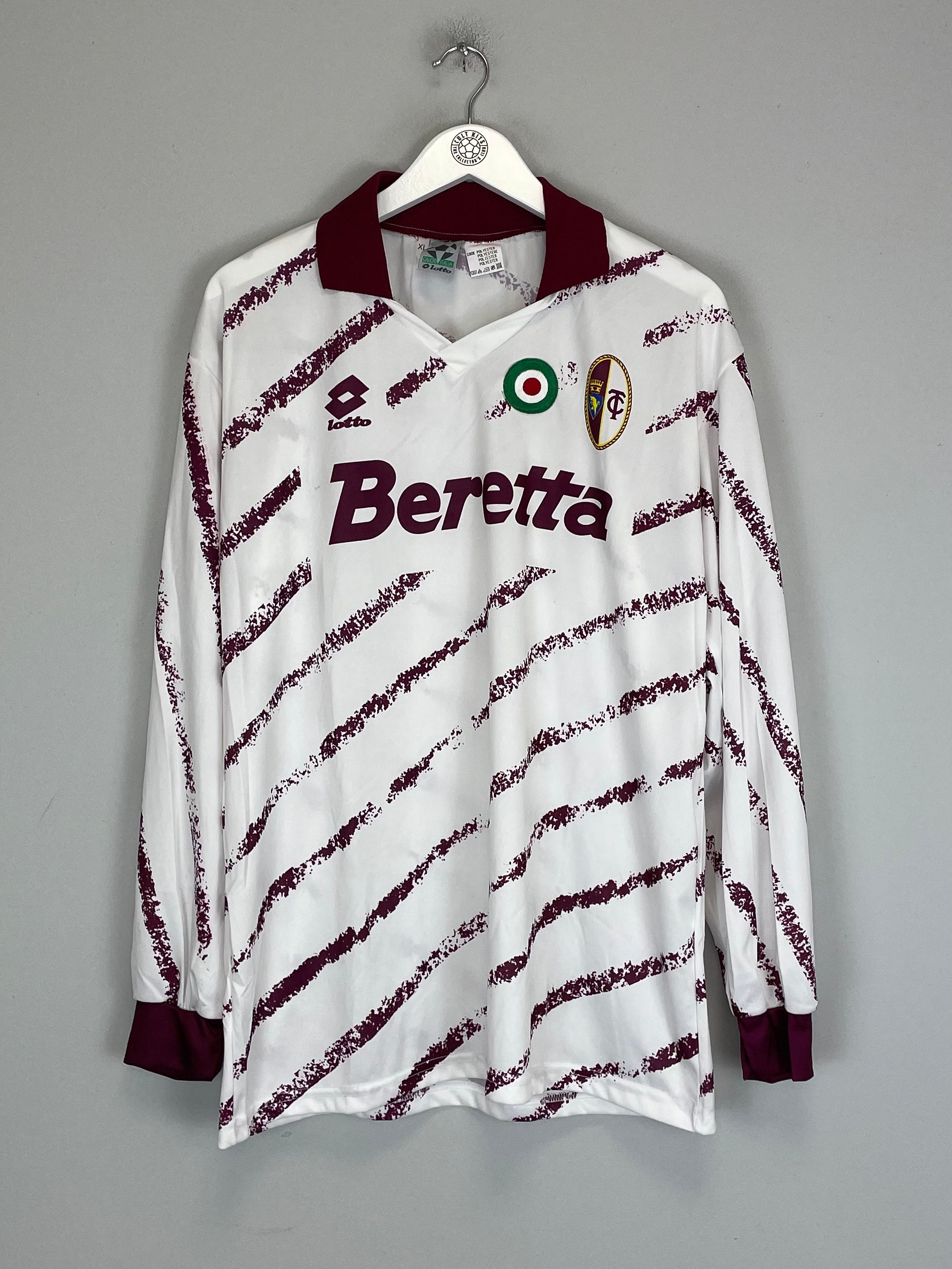 Shop 1993/94 TORINO L/S AWAY SHIRT (XL) LOTTO, classic football shirts, vintage football shirts & retro soccer jerseys at Cult Kits