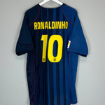 Shop 2004/05 BARCELONA RONALDINHO #10 AWAY SHIRT (XL) NIKE, classic football shirts, vintage football shirts & retro soccer jerseys at Cult Kits
