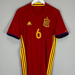 Shop 2016/17 SPAIN A.INIESTA #6 HOME SHIRT (L) ADIDAS, classic football shirts, vintage football shirts & retro soccer jerseys at Cult Kits
