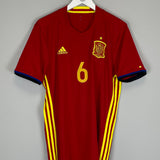 Shop 2016/17 SPAIN A.INIESTA #6 HOME SHIRT (L) ADIDAS, classic football shirts, vintage football shirts & retro soccer jerseys at Cult Kits