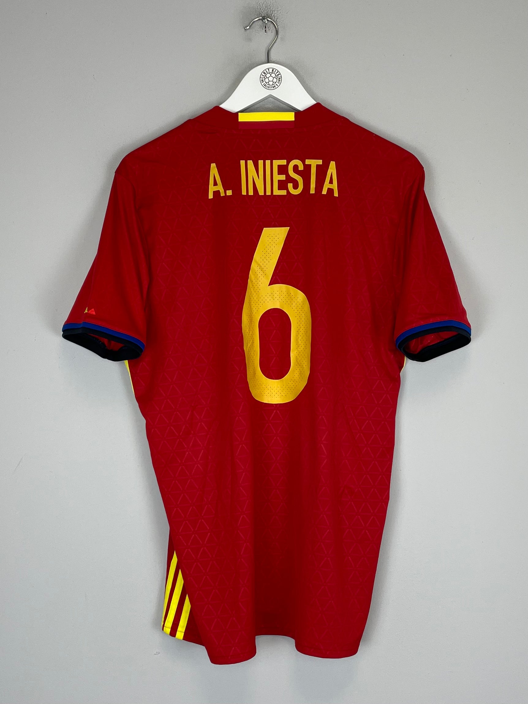 Shop 2016/17 SPAIN A.INIESTA #6 HOME SHIRT (L) ADIDAS, classic football shirts, vintage football shirts & retro soccer jerseys at Cult Kits