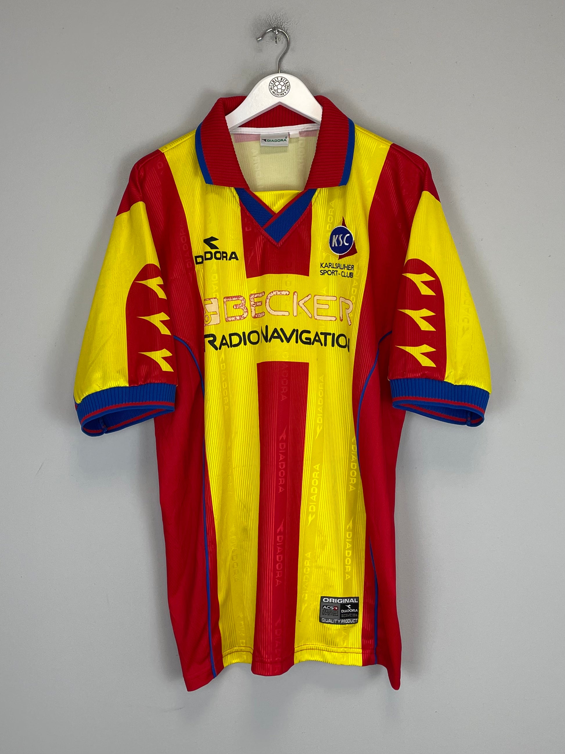 Shop 1999/00 KARLSRUHE HOME SHIRT (XL) DIADORA, classic football shirts, vintage football shirts & retro soccer jerseys at Cult Kits