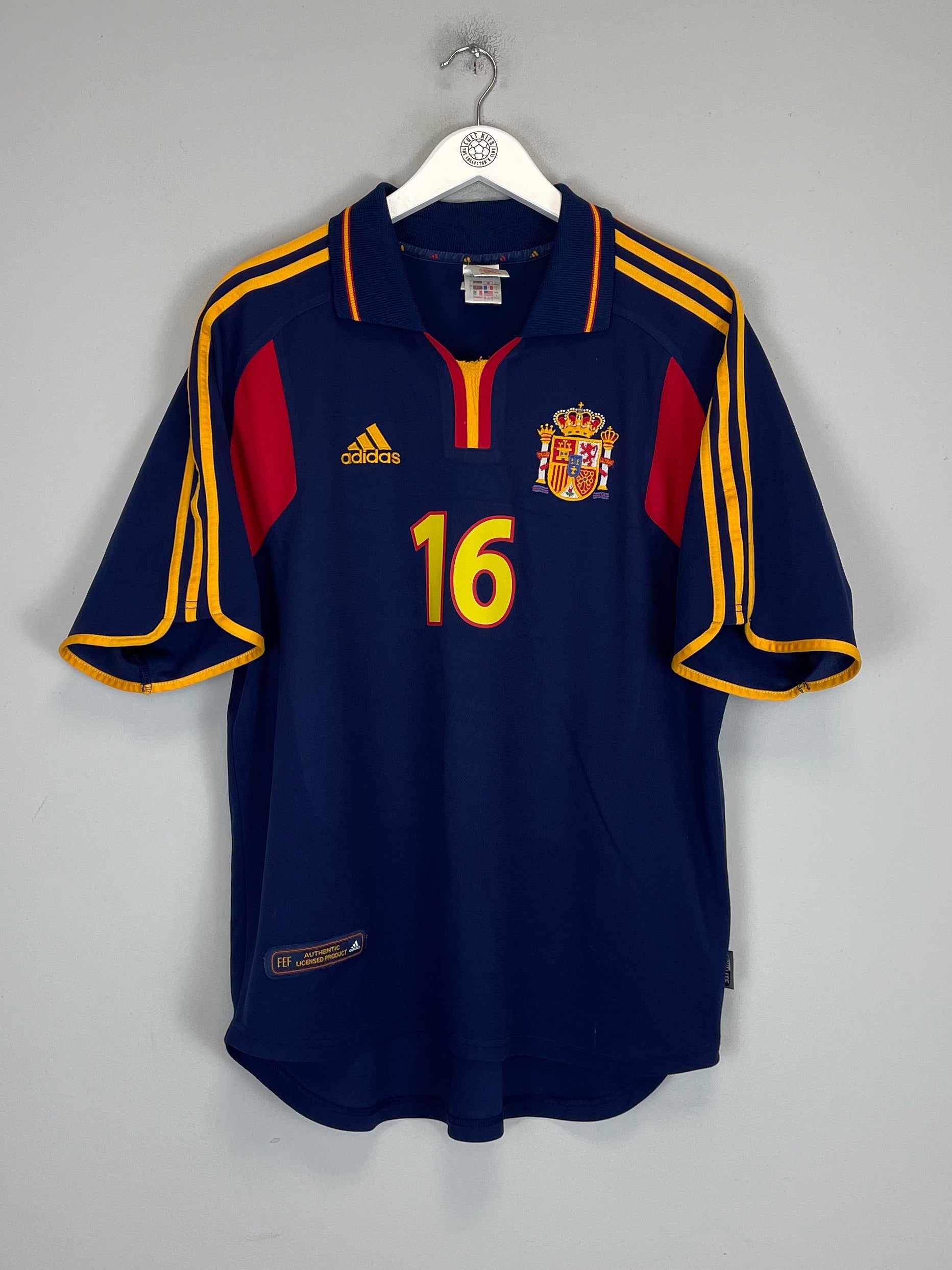 Shop 2000/02 SPAIN MENDIETA #16 AWAY SHIRT (L) ADIDAS, classic football shirts, vintage football shirts & retro soccer jerseys at Cult Kits