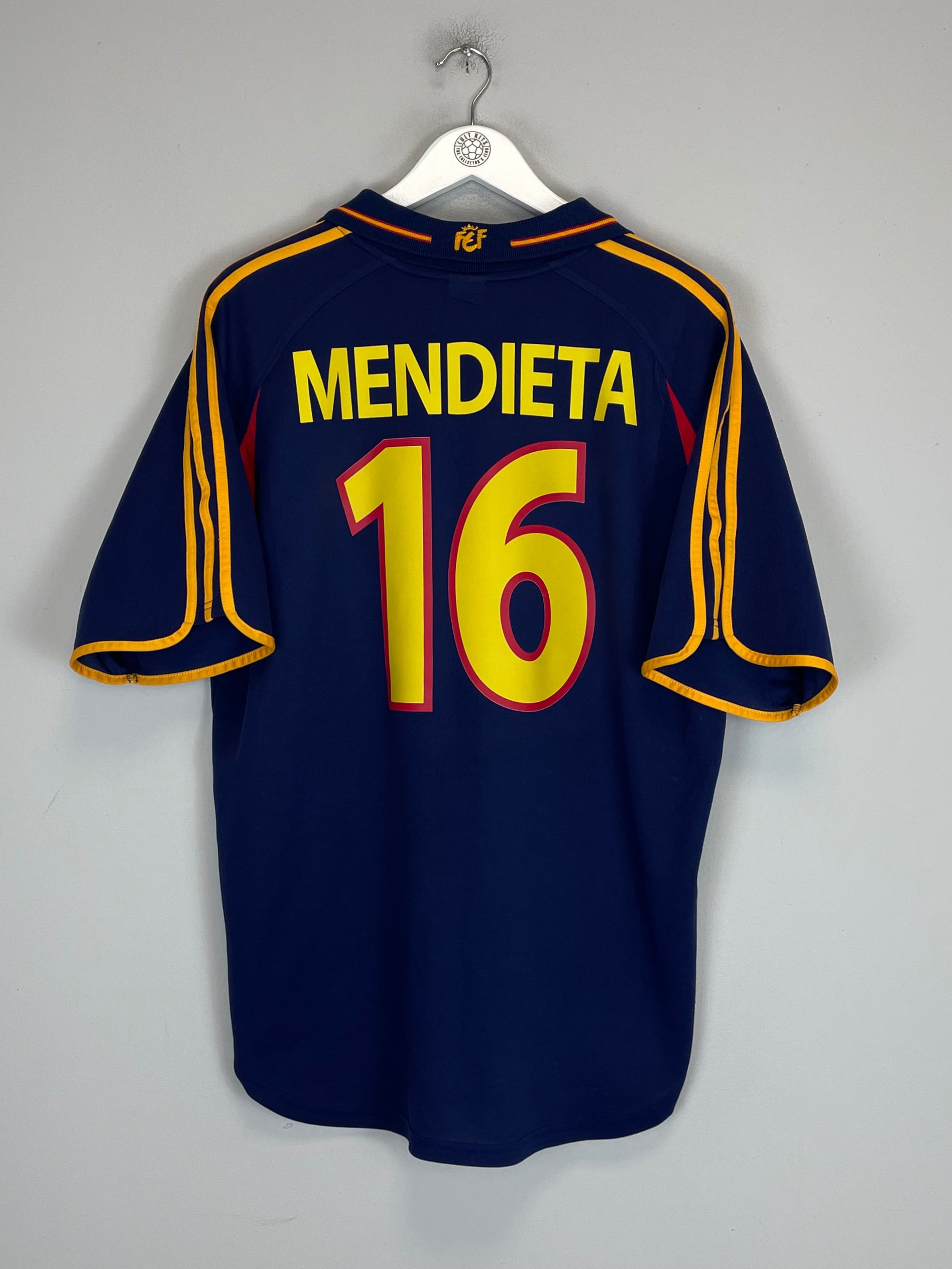 Shop 2000/02 SPAIN MENDIETA #16 AWAY SHIRT (L) ADIDAS, classic football shirts, vintage football shirts & retro soccer jerseys at Cult Kits
