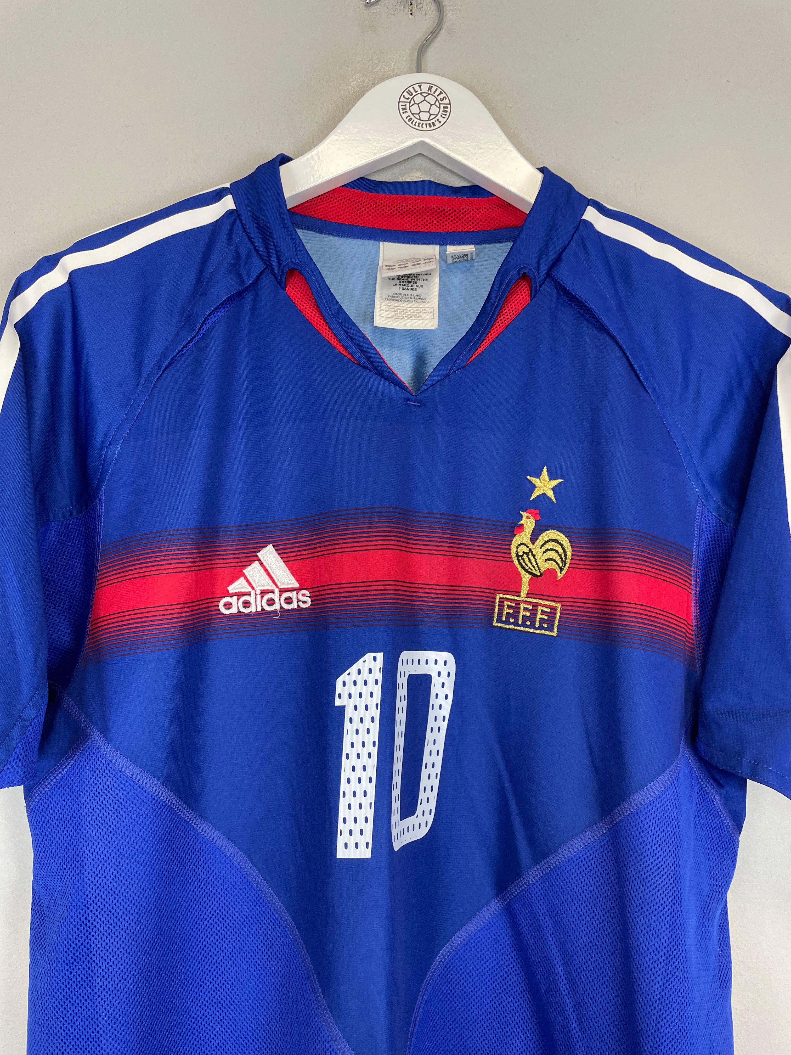 Shop 2004/06 FRANCE ZIDANE #10 HOME SHIRT (M) ADIDAS, classic football shirts, vintage football shirts & retro soccer jerseys at Cult Kits