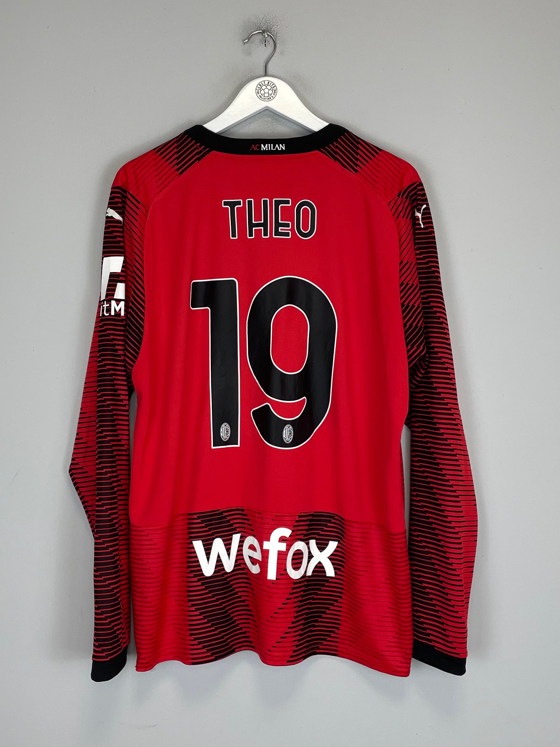 Shop 2023/24 AC MILAN THEO #19 L/S HOME SHIRT (XL) PUMA, classic football shirts, vintage football shirts & retro soccer jerseys at Cult Kits