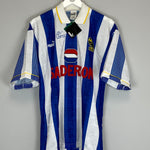 Shop 1993/95 SHEFFIELD WEDNESDAY *SIGNED* BNWT HOME SHIRT (M) PUMA, classic football shirts, vintage football shirts & retro soccer jerseys at Cult Kits