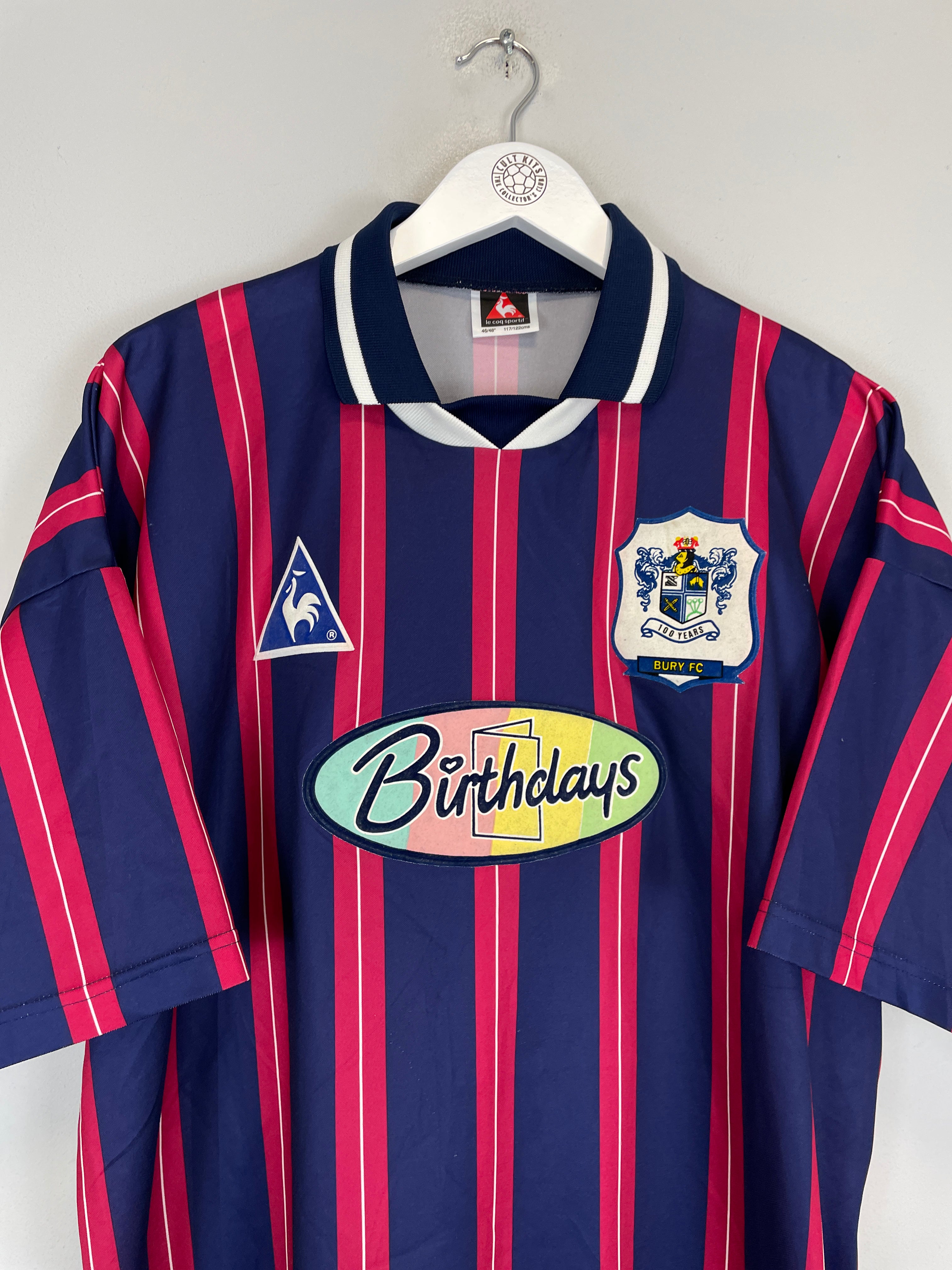 Shop 1996/97 BURY *CENTENARY* AWAY SHIRT (XL) LE COQ, classic football shirts, vintage football shirts & retro soccer jerseys at Cult Kits