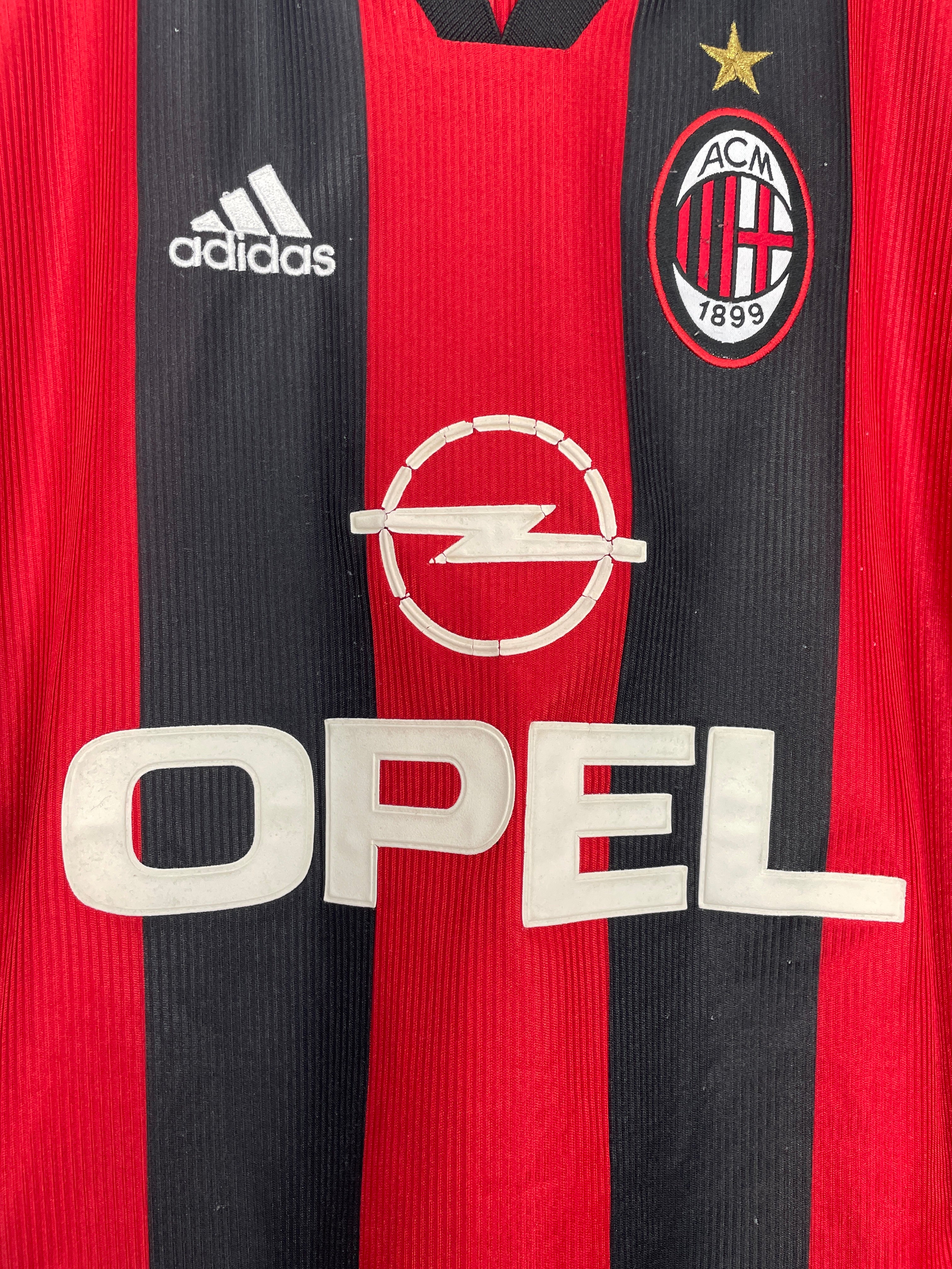 Shop 1998/99 AC MILAN MALDINI #3 HOME SHIRT (L) ADIDAS, classic football shirts, vintage football shirts & retro soccer jerseys at Cult Kits