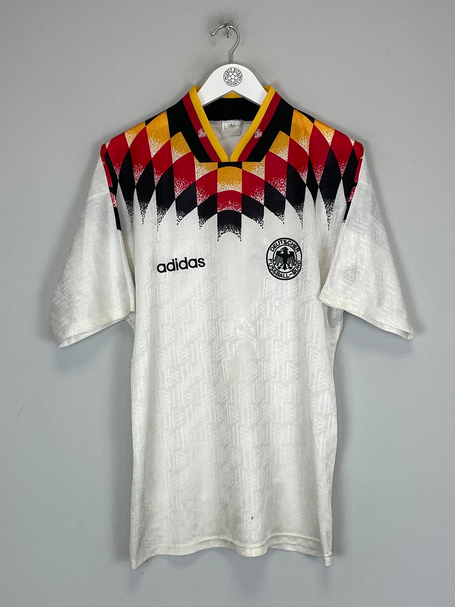 Shop 1994/96 GERMANY HOME SHIRT (M) ADIDAS, classic football shirts, vintage football shirts & retro soccer jerseys at Cult Kits
