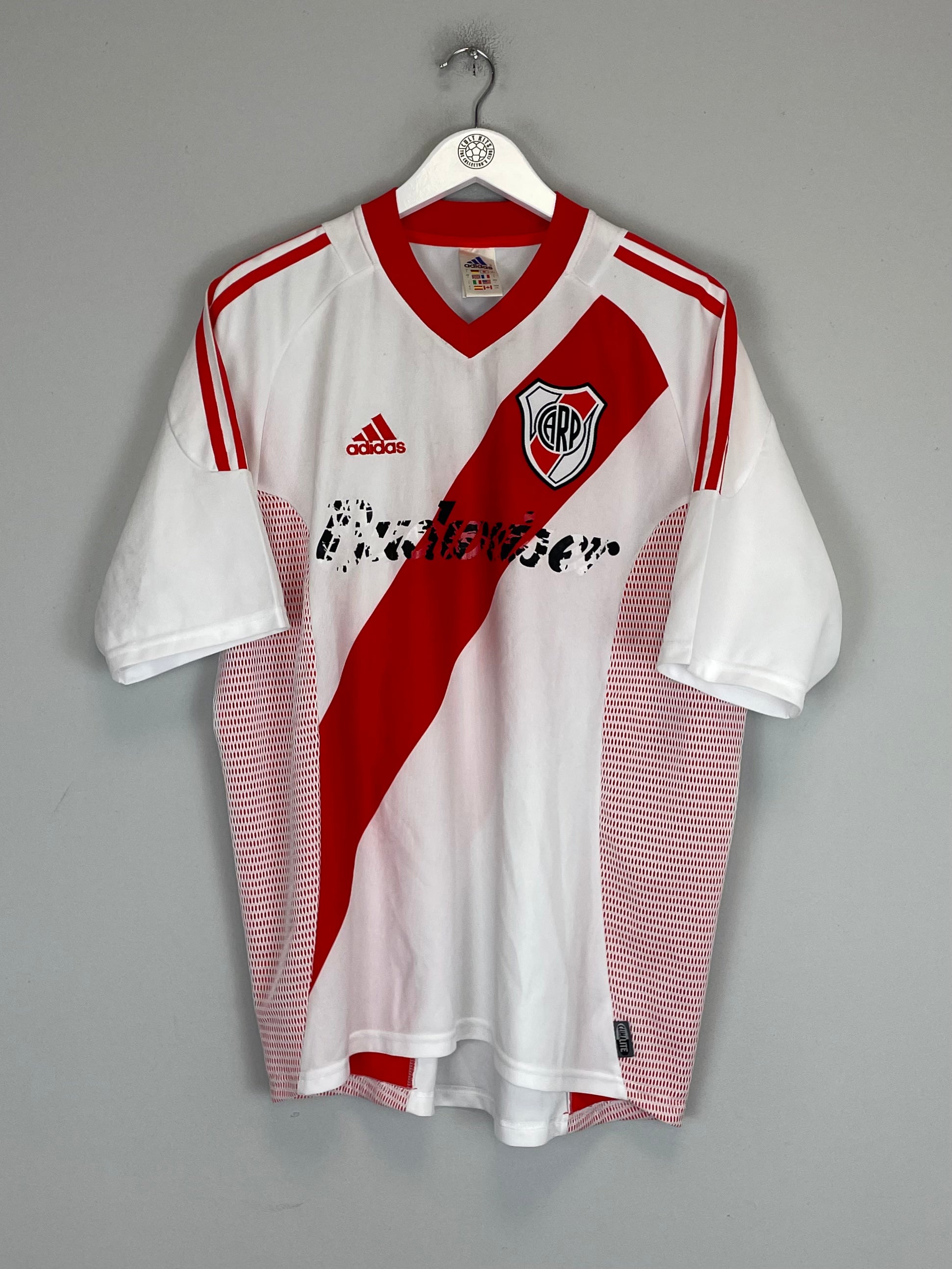 Shop 2002/04 RIVER PLATE HOME SHIRT (L) ADIDAS, classic football shirts, vintage football shirts & retro soccer jerseys at Cult Kits