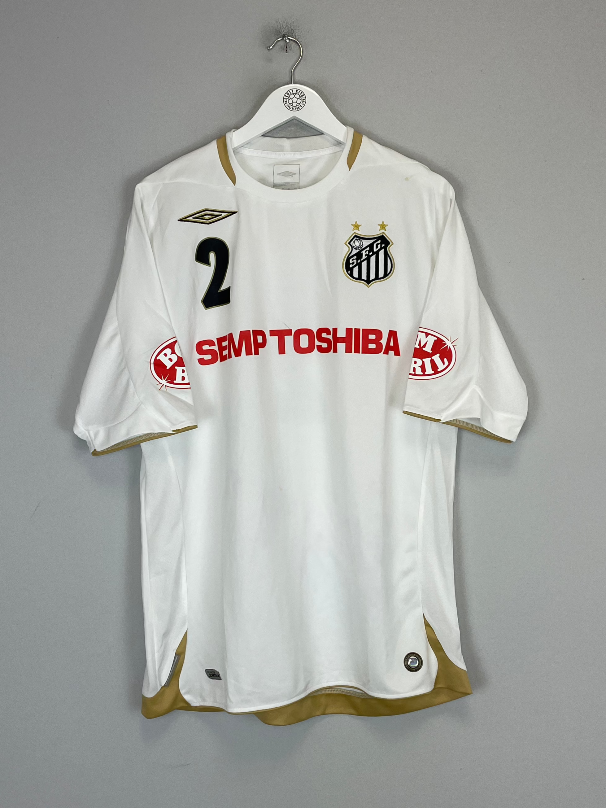 Shop 2007/08 SANTOS #2 HOME SHIRT (XL) UMBRO, classic football shirts, vintage football shirts & retro soccer jerseys at Cult Kits
